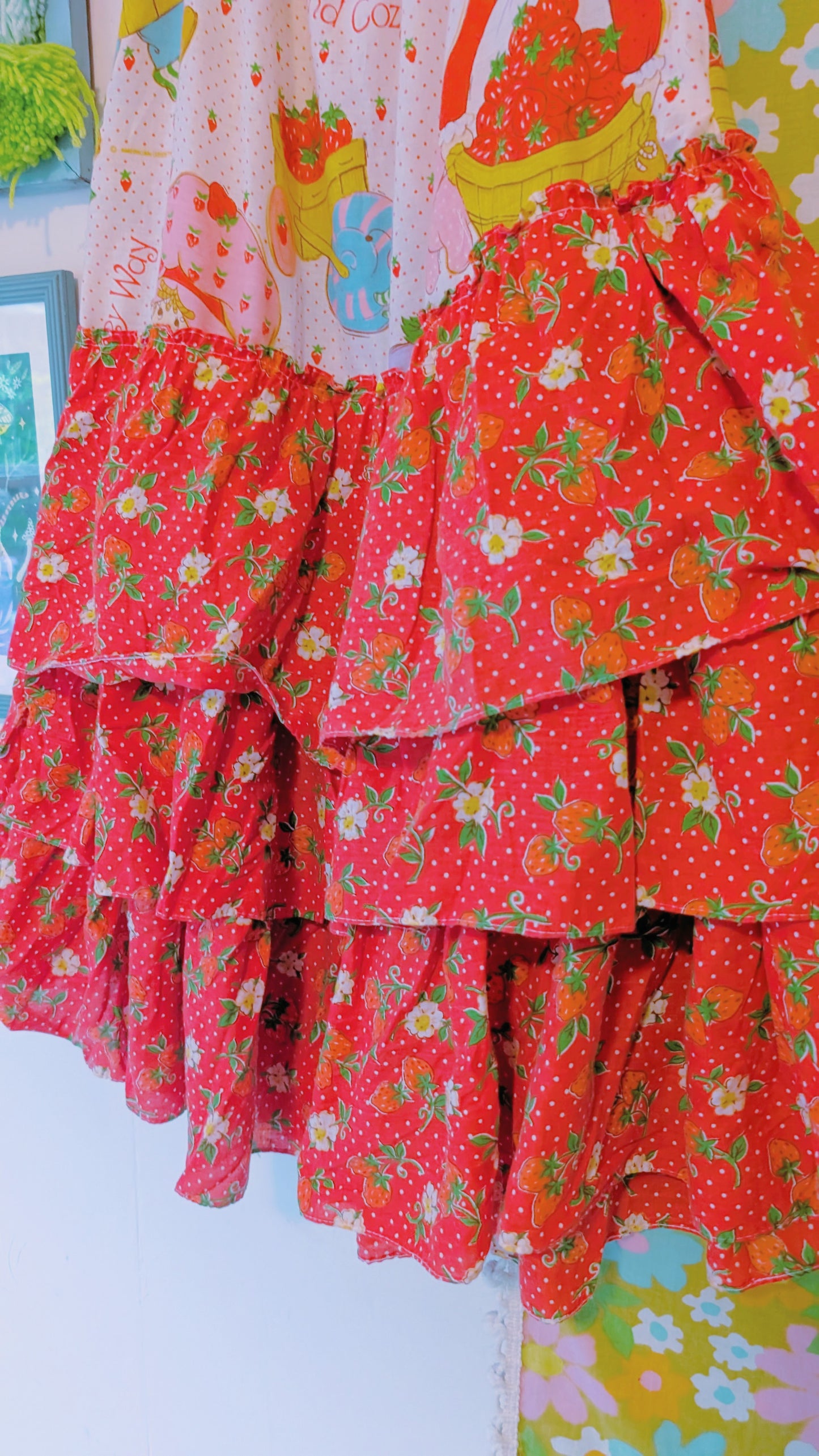 OOAK Handmade vintage textile dress size Lg