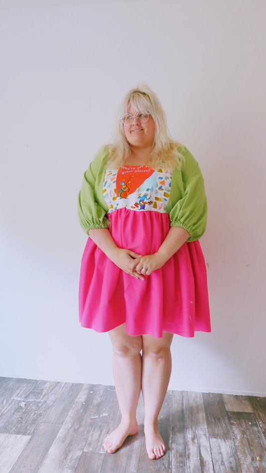 OOAK Handmade vintage textile dress size 1X/2X