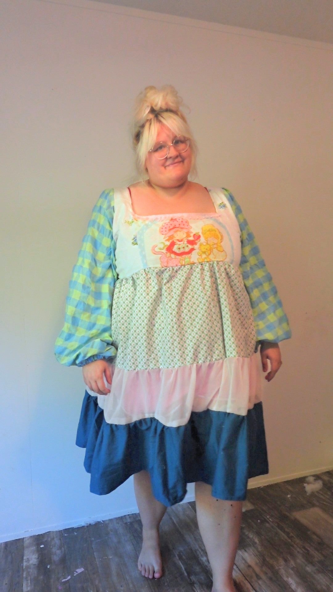 Handmade vintage textile dress size 3x