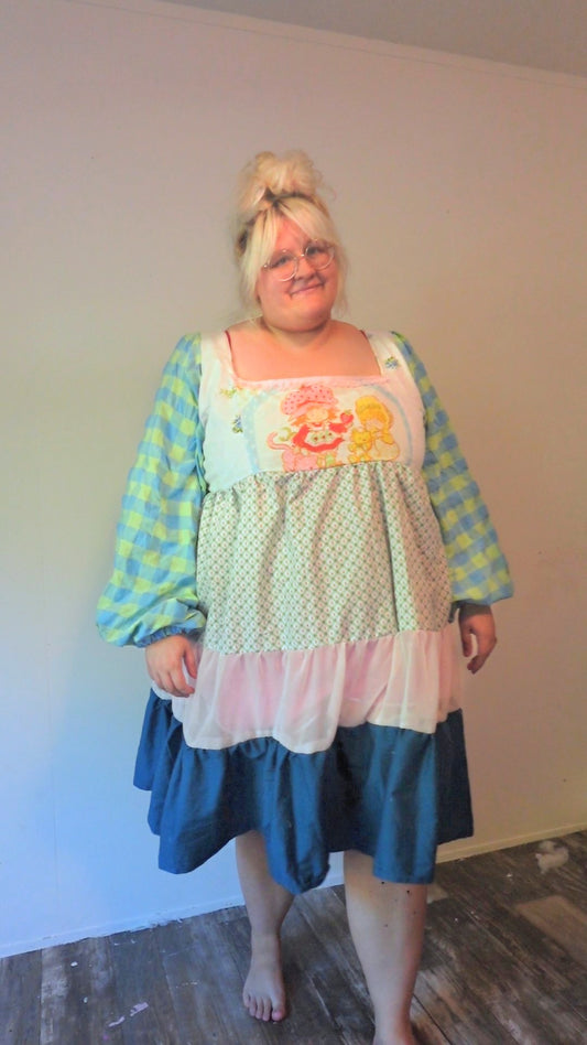 Handmade vintage textile dress size 3x