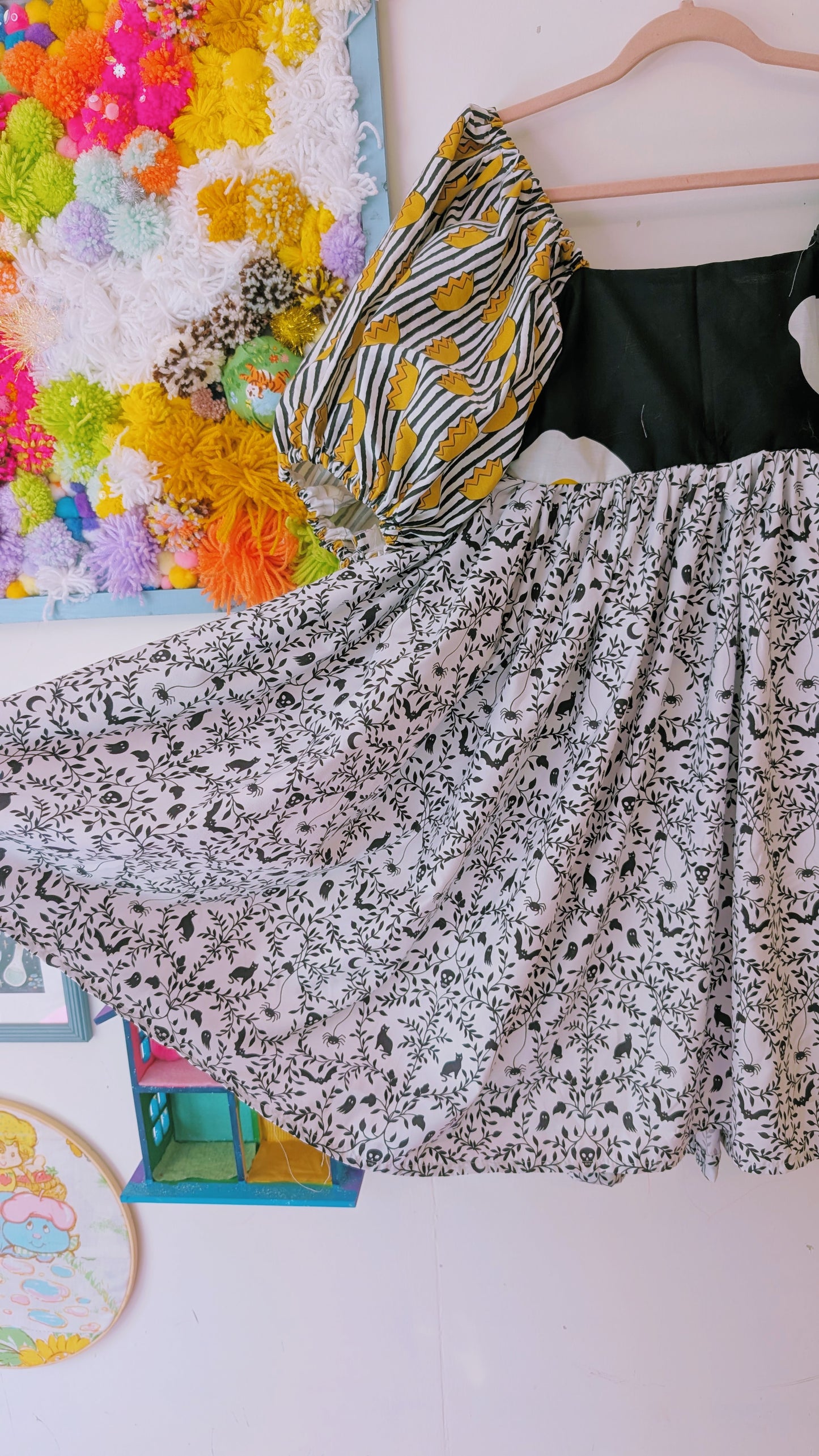 OOAK Handmade vintage textile dress size XS