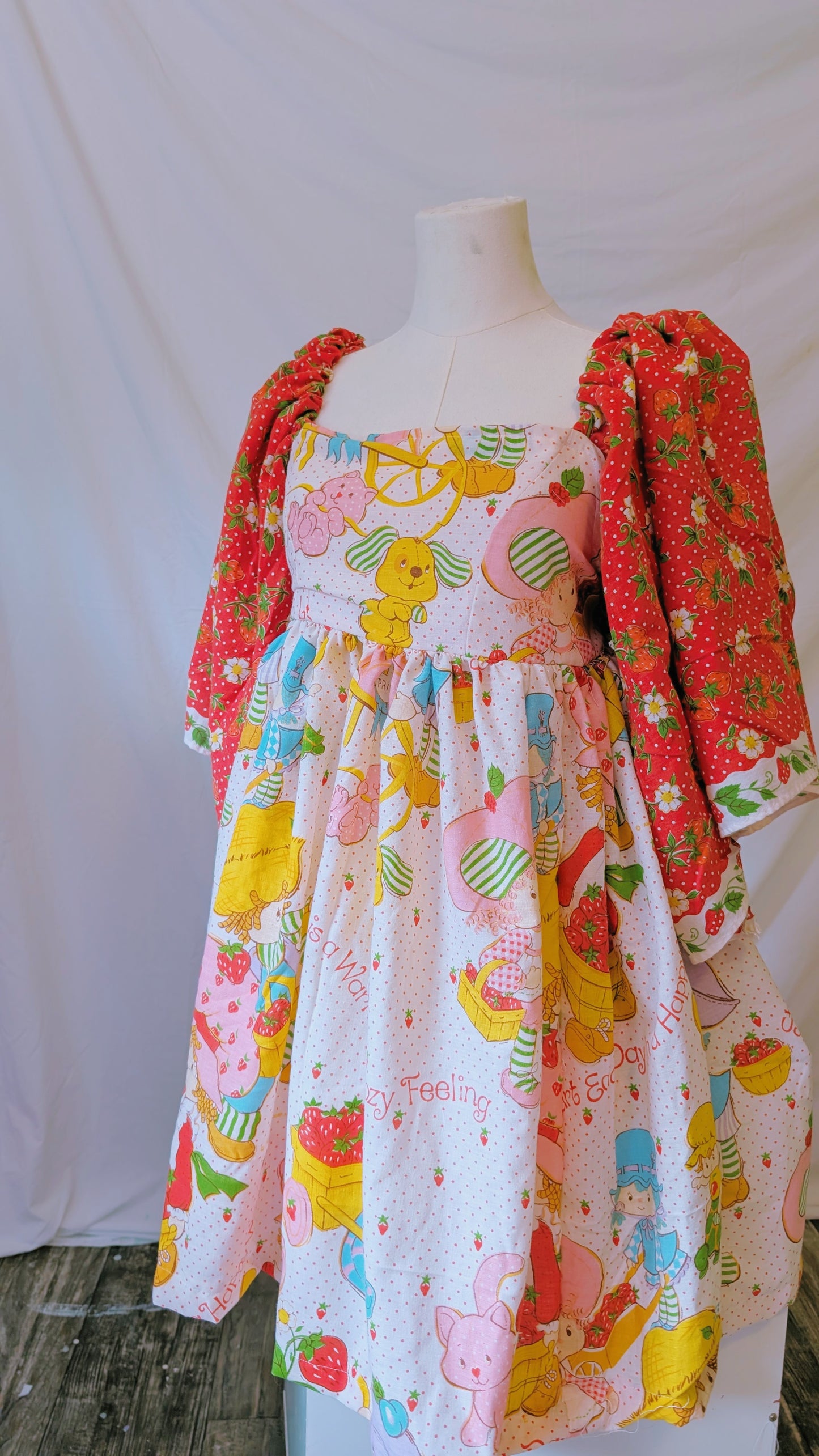 OOAK Handmade vintage textile dress size Lg