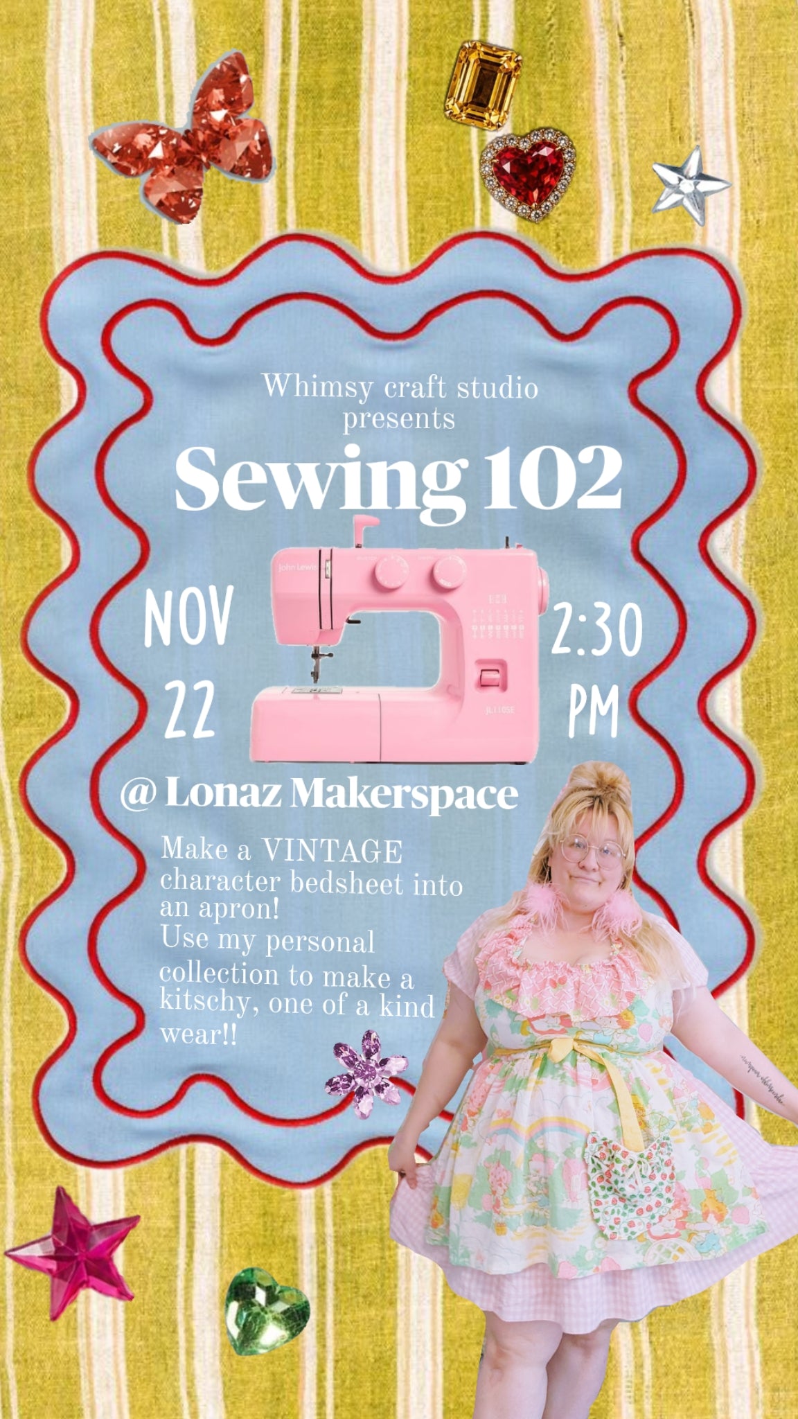 VINTAGE apron: Sewing 102 pattern making & working with character materials