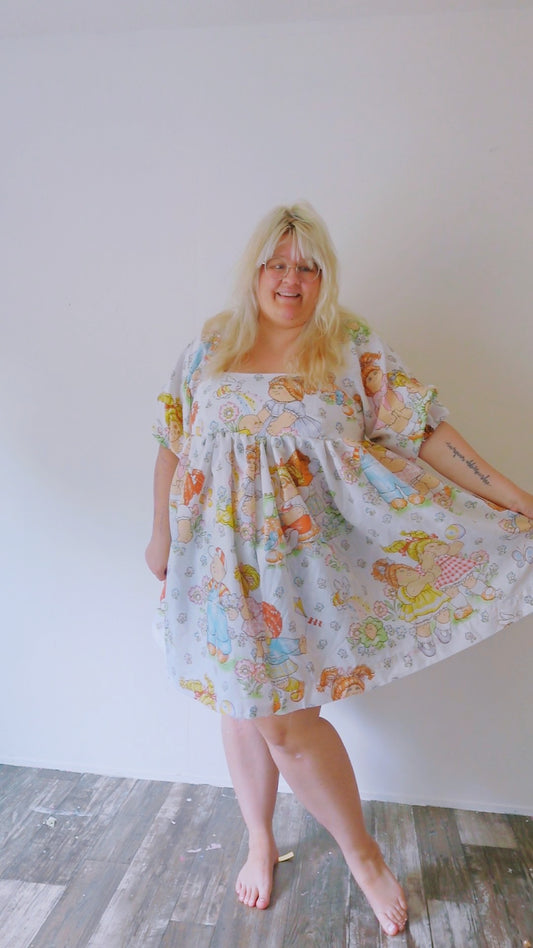 OOAK Handmade vintage textile dress size 1X