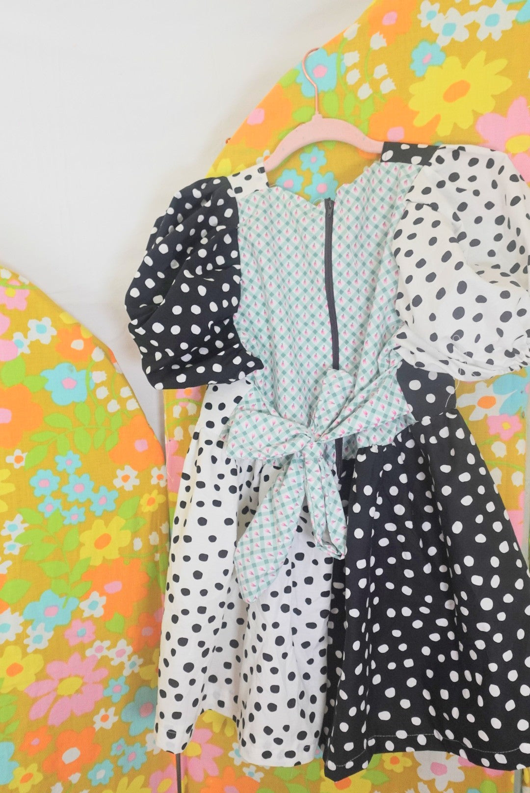 OOAK Handmade vintage textile kids dress size 6/7