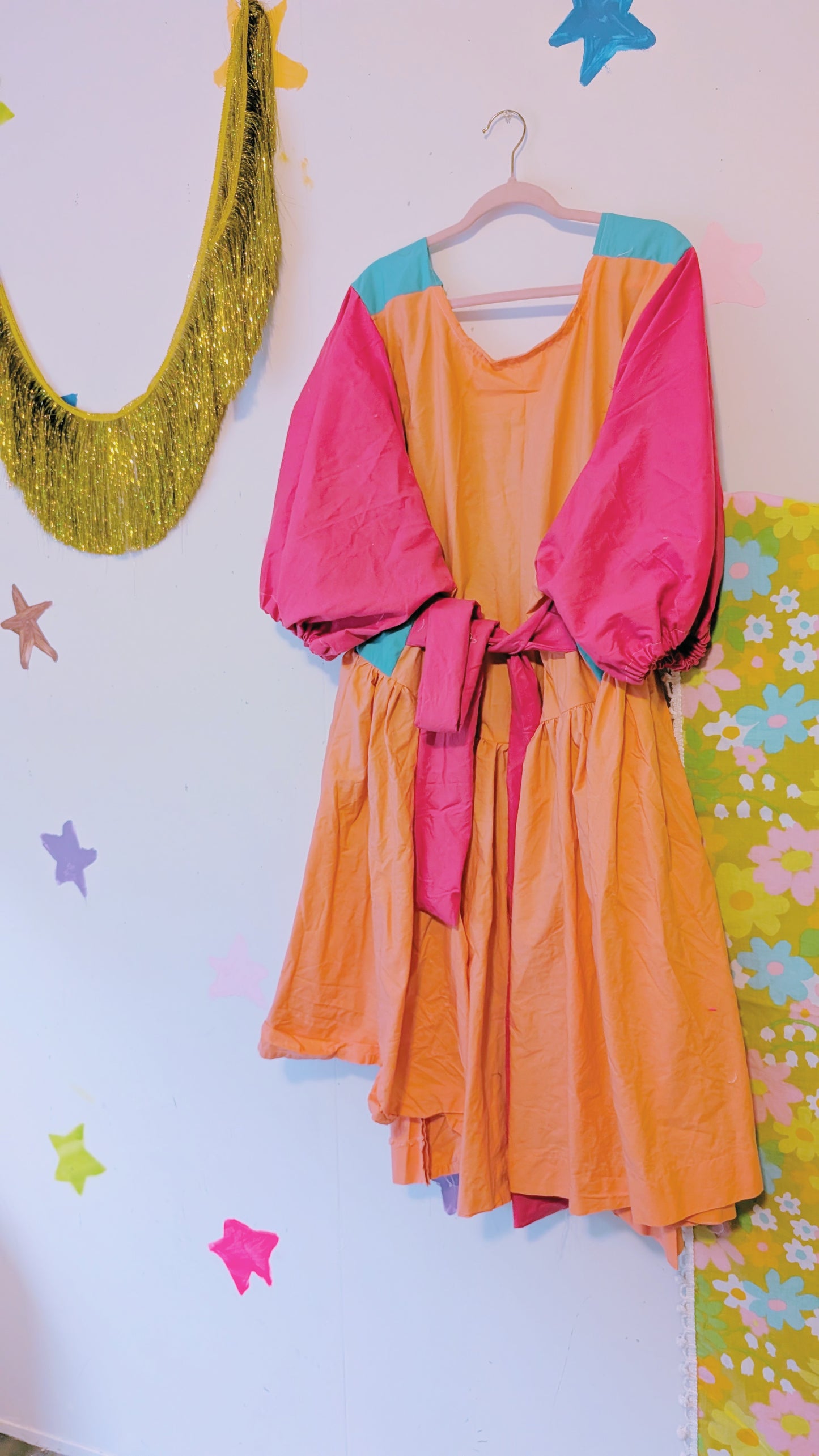 OOAK Handmade vintage textile dress size 3x