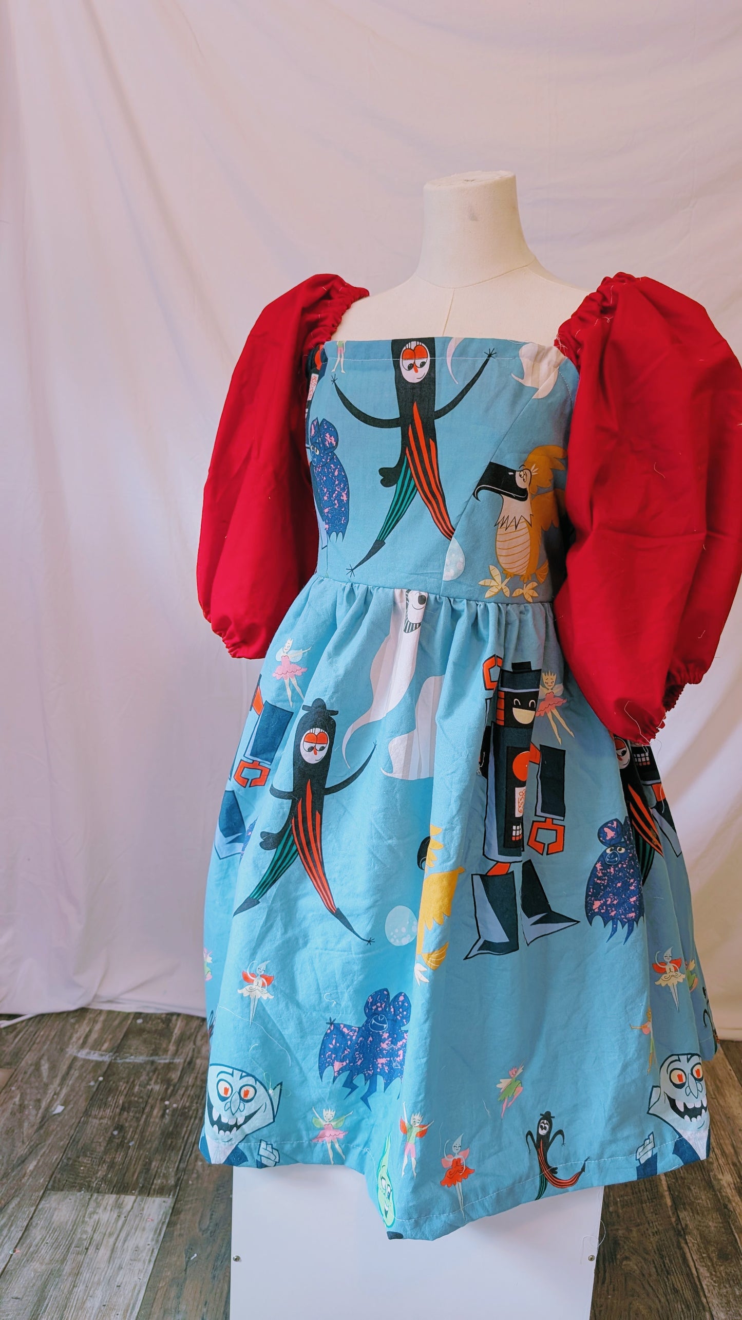 OOAK Handmade vintage textile dress size XL