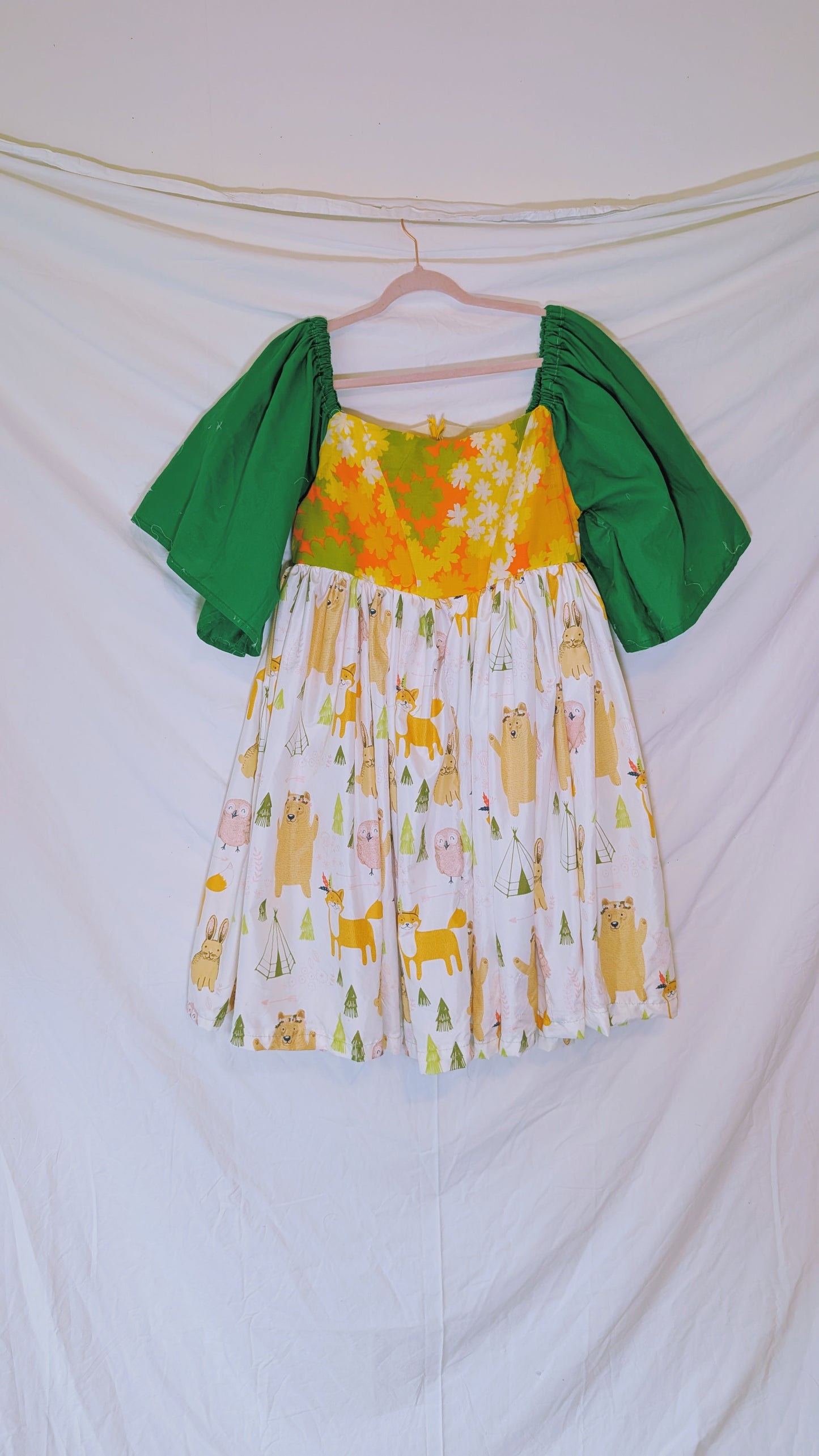 OOAK Handmade vintage textile dress size M