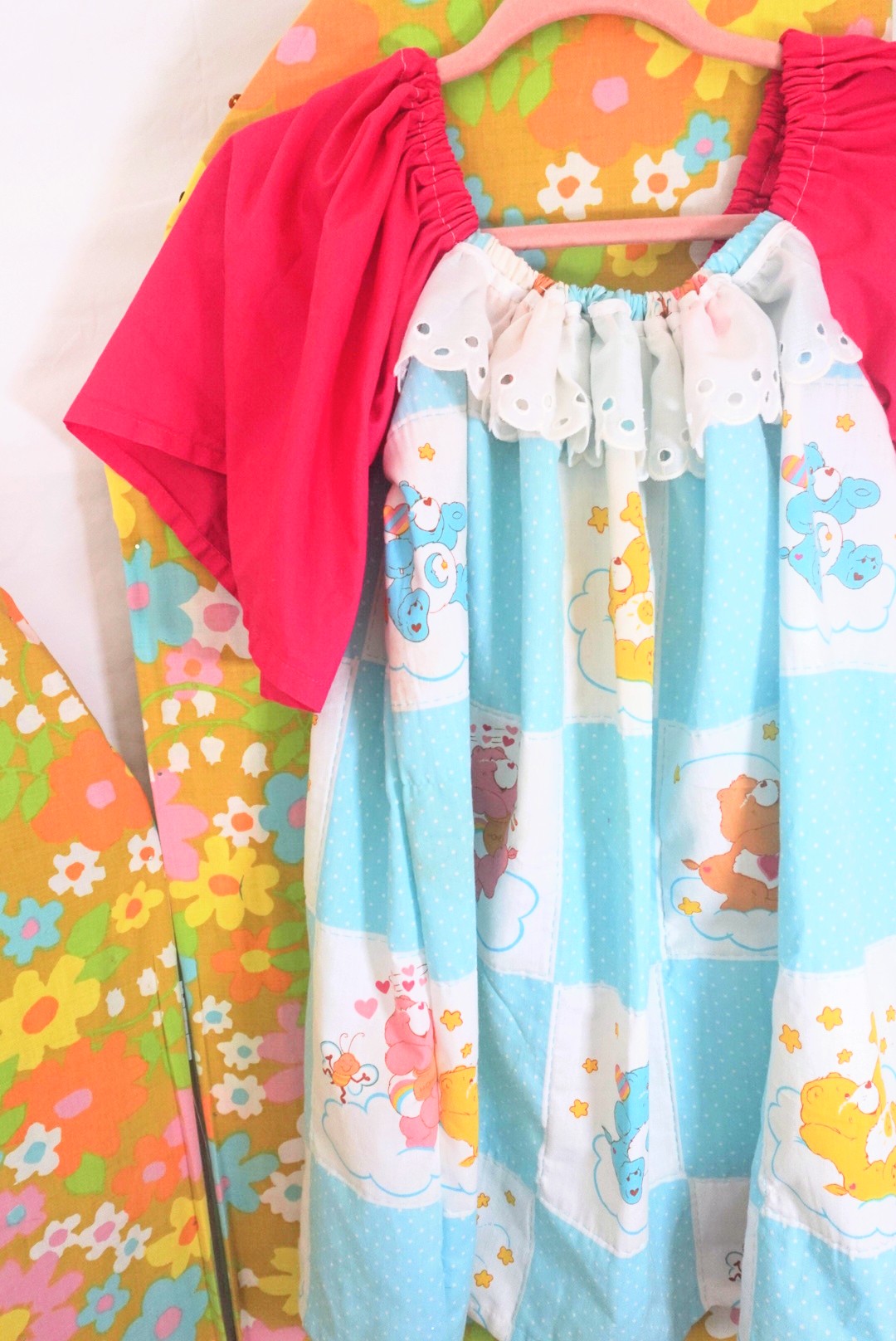 OOAK Handmade vintage textile kids dress size 7/8