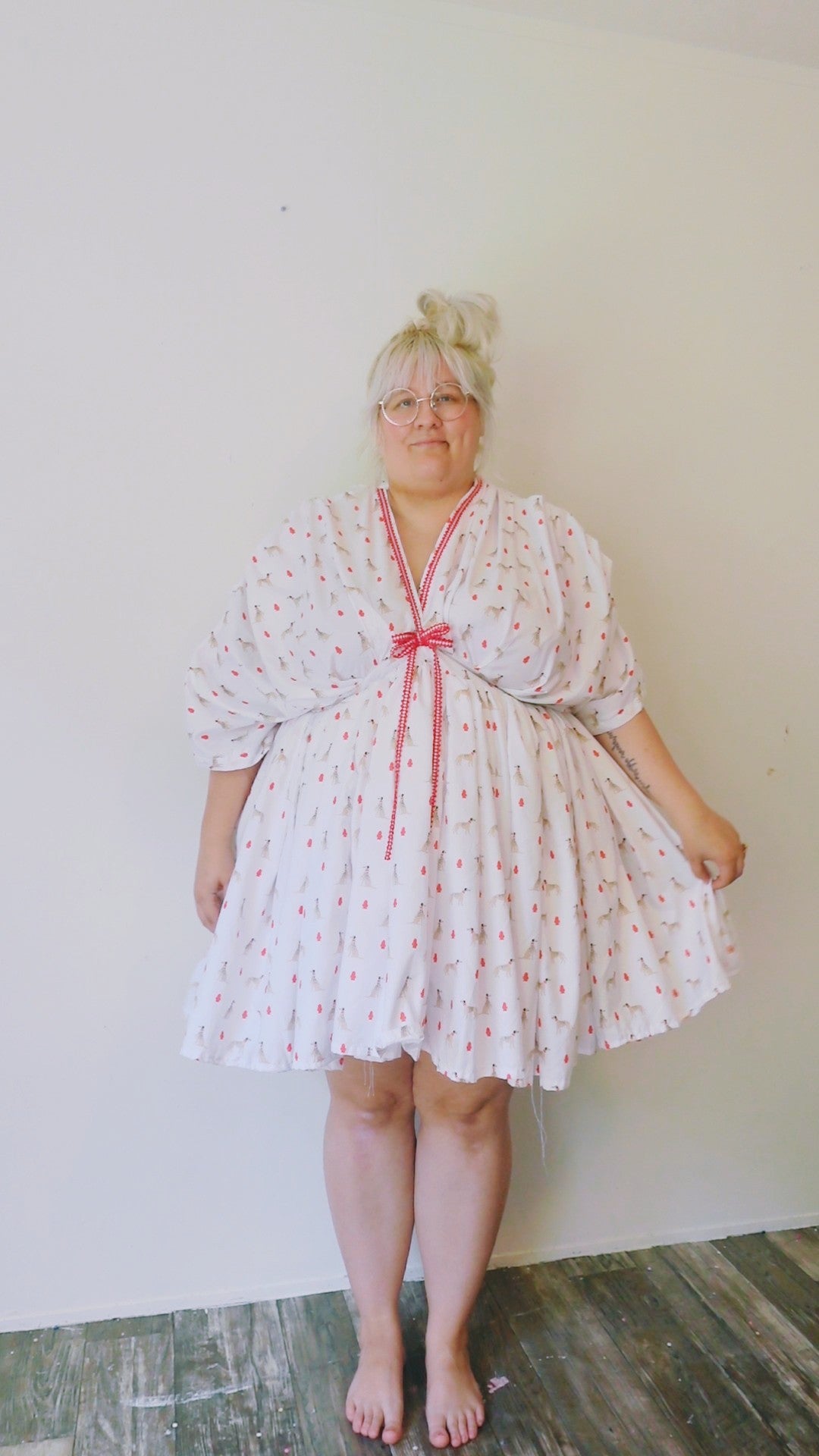 OOAK Handmade vintage textile dress 1X