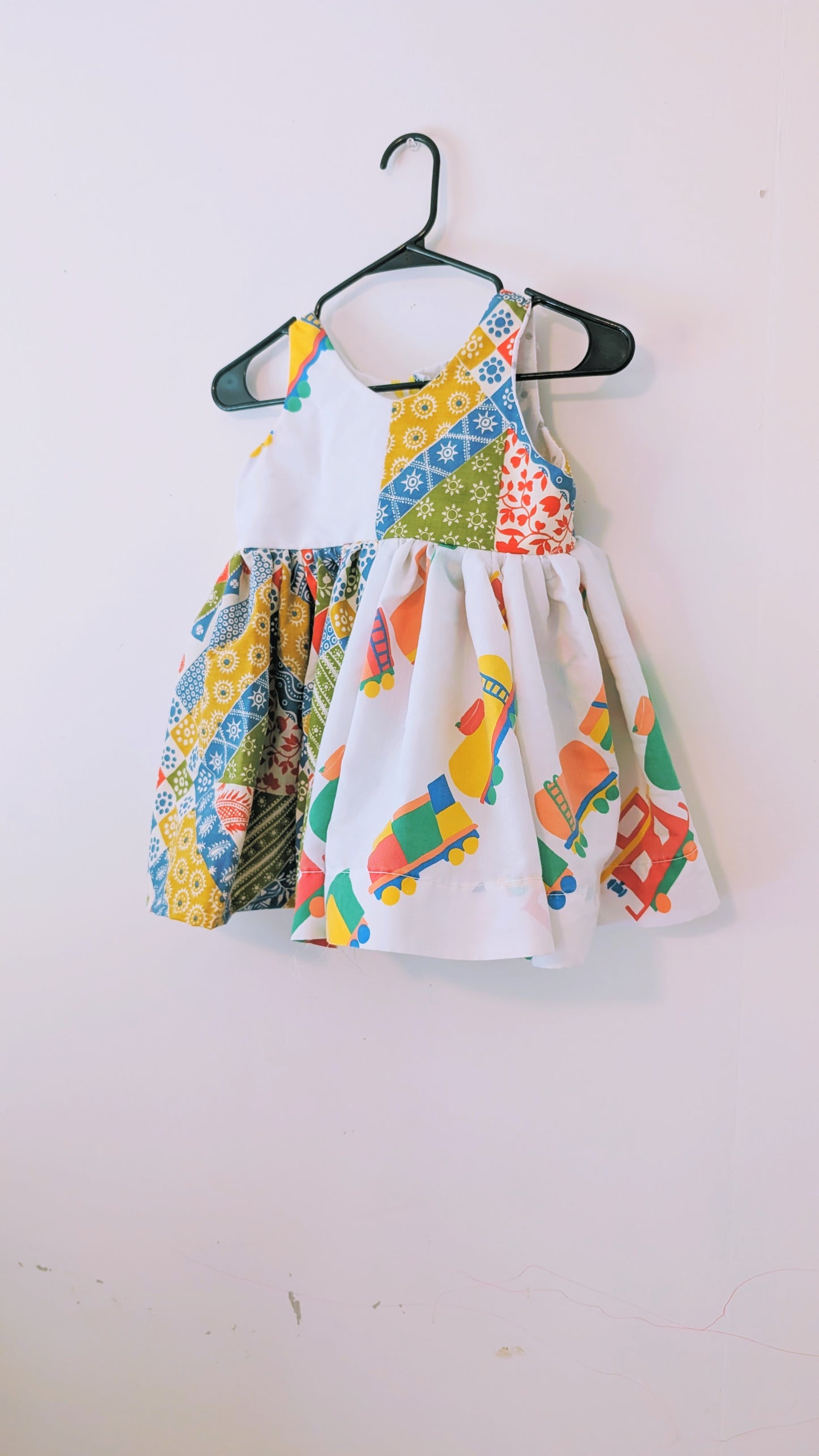 OOAK Handmade vintage textile kids dress size 4/5 T