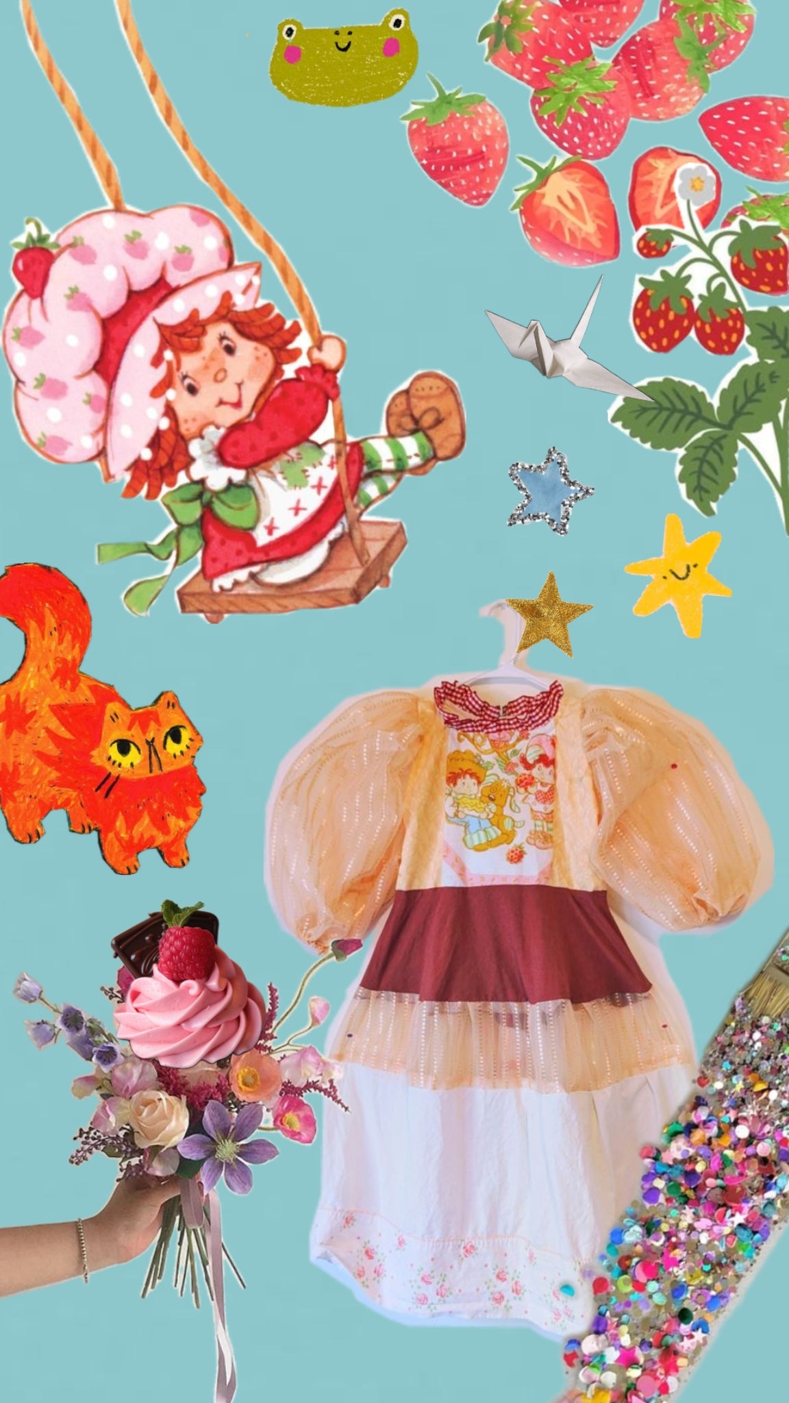 Handmade vintage textile dress size XS