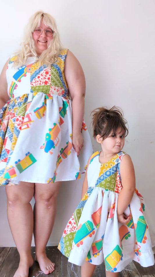 OOAK Handmade vintage textile kids dress size 4/5 T