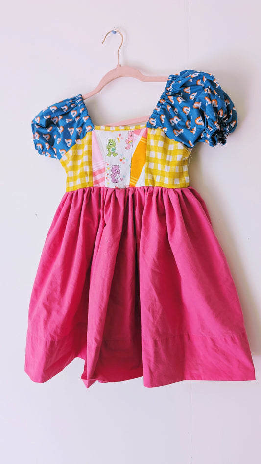 OOAK Handmade vintage textile kids dress size Sm