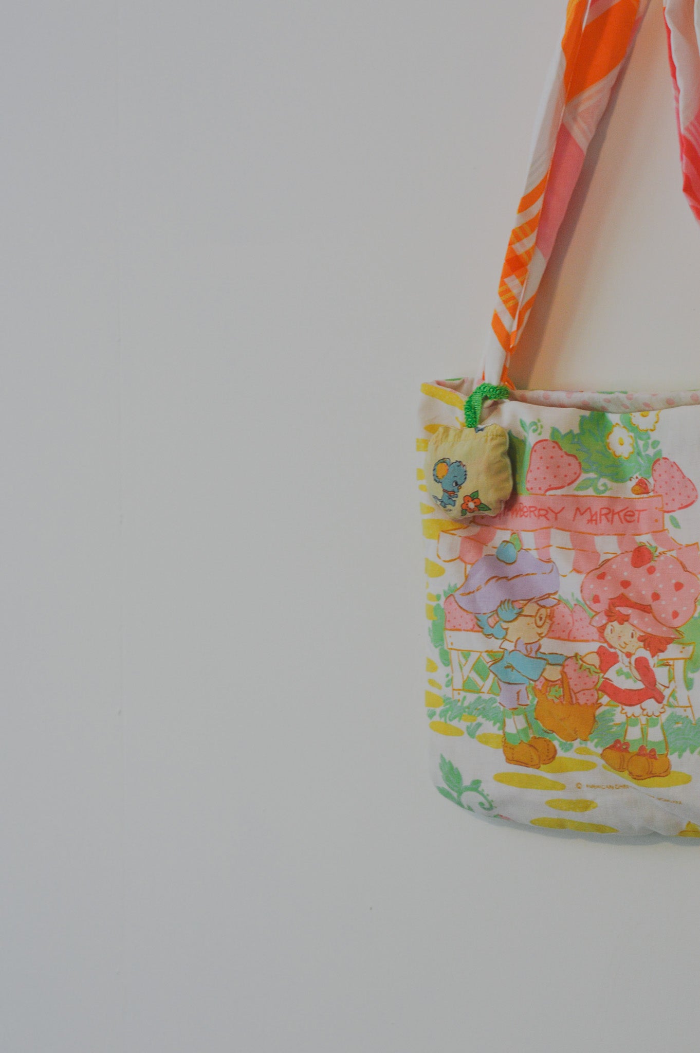 Strawberry shortcake vintage textile tote