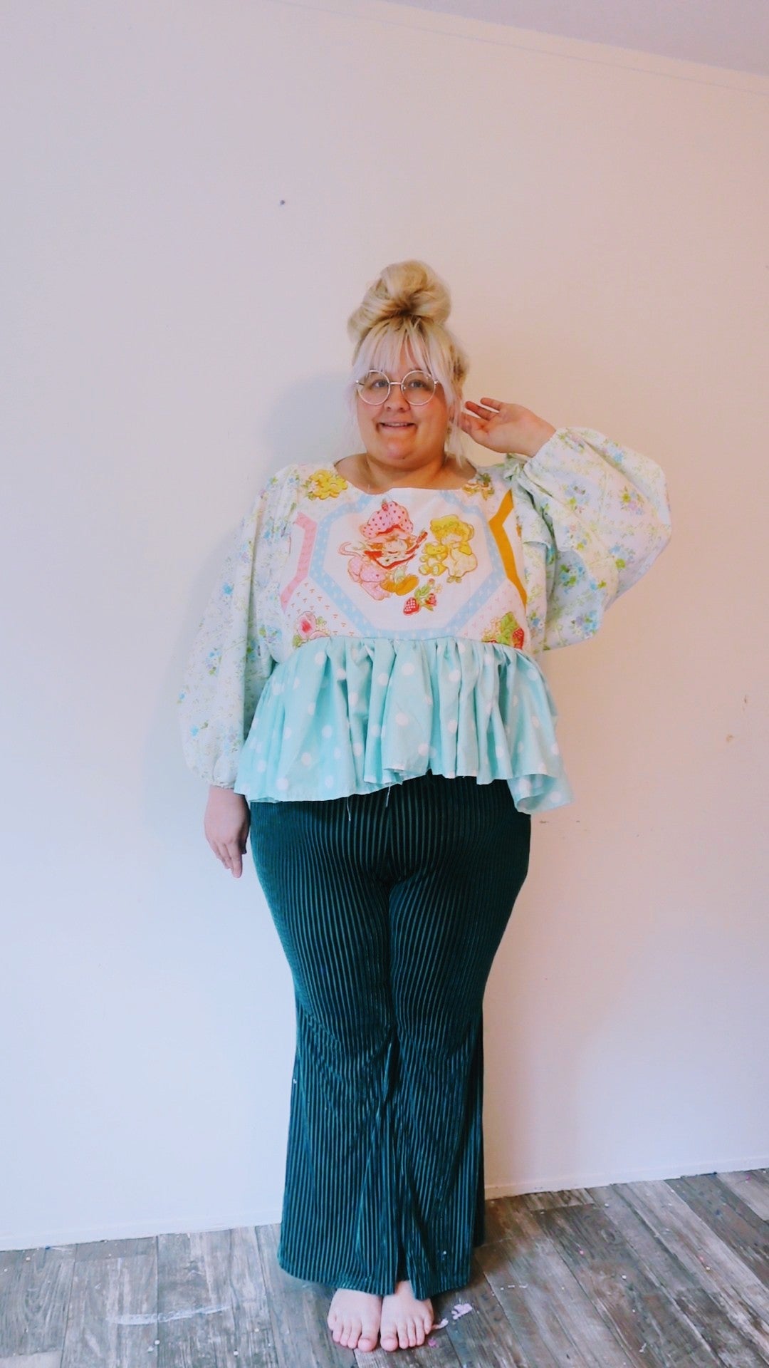 OOAK Handmade vintage textile shirt 1X