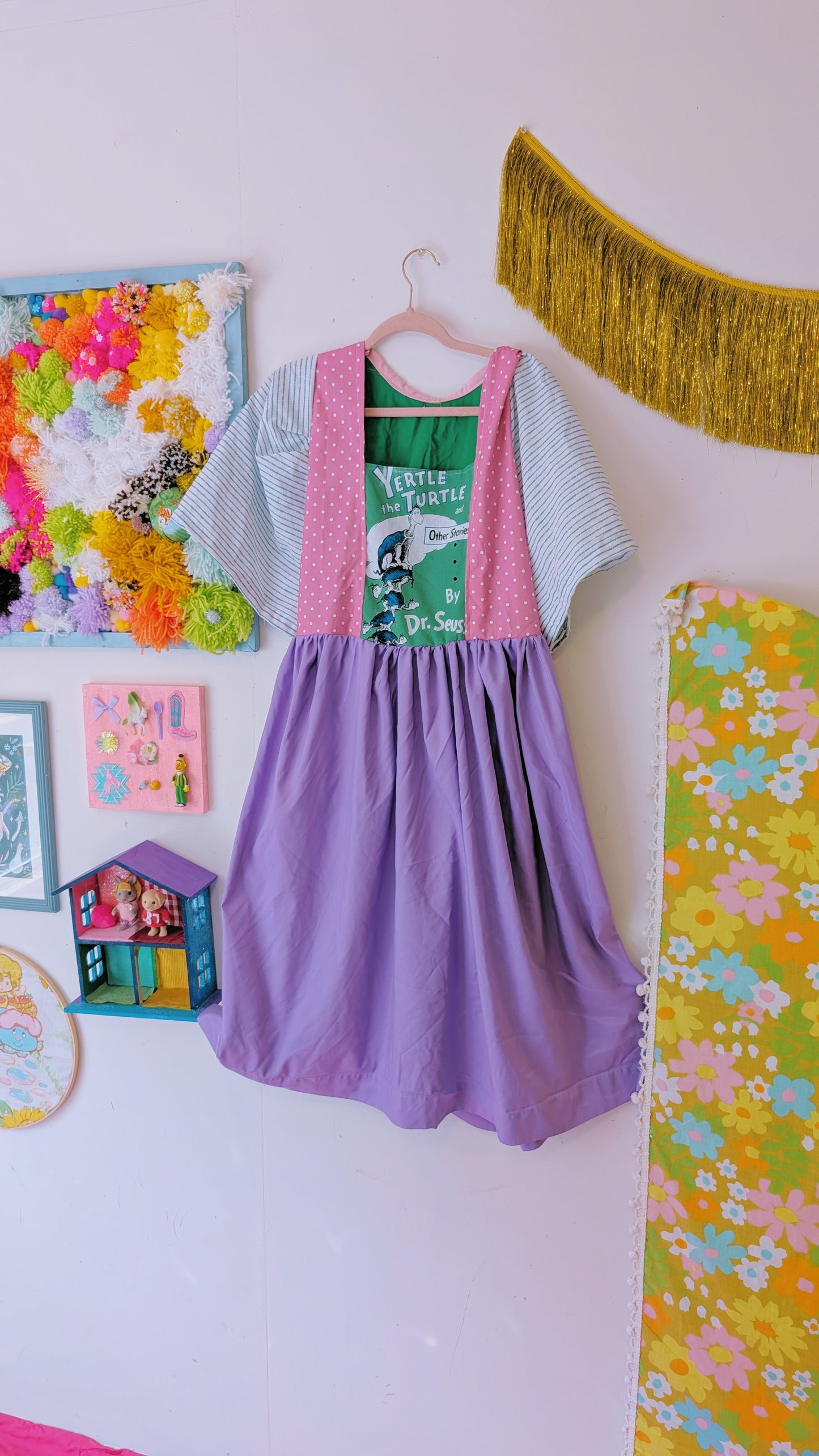OOAK Handmade vintage textile dress size XL