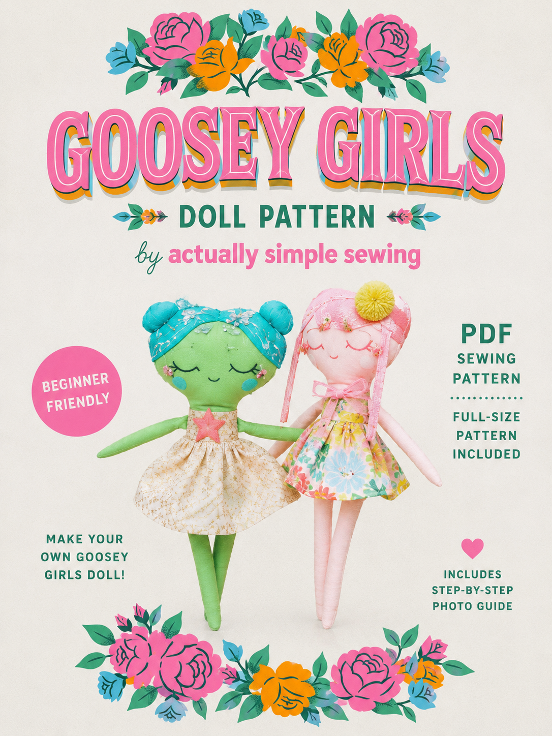 Goosey Girl doll pattern-instant download