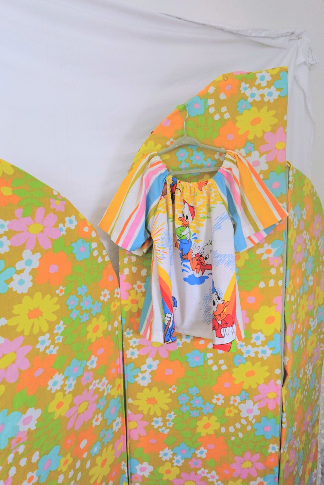 OOAK Handmade vintage textile kids dress size 3/4