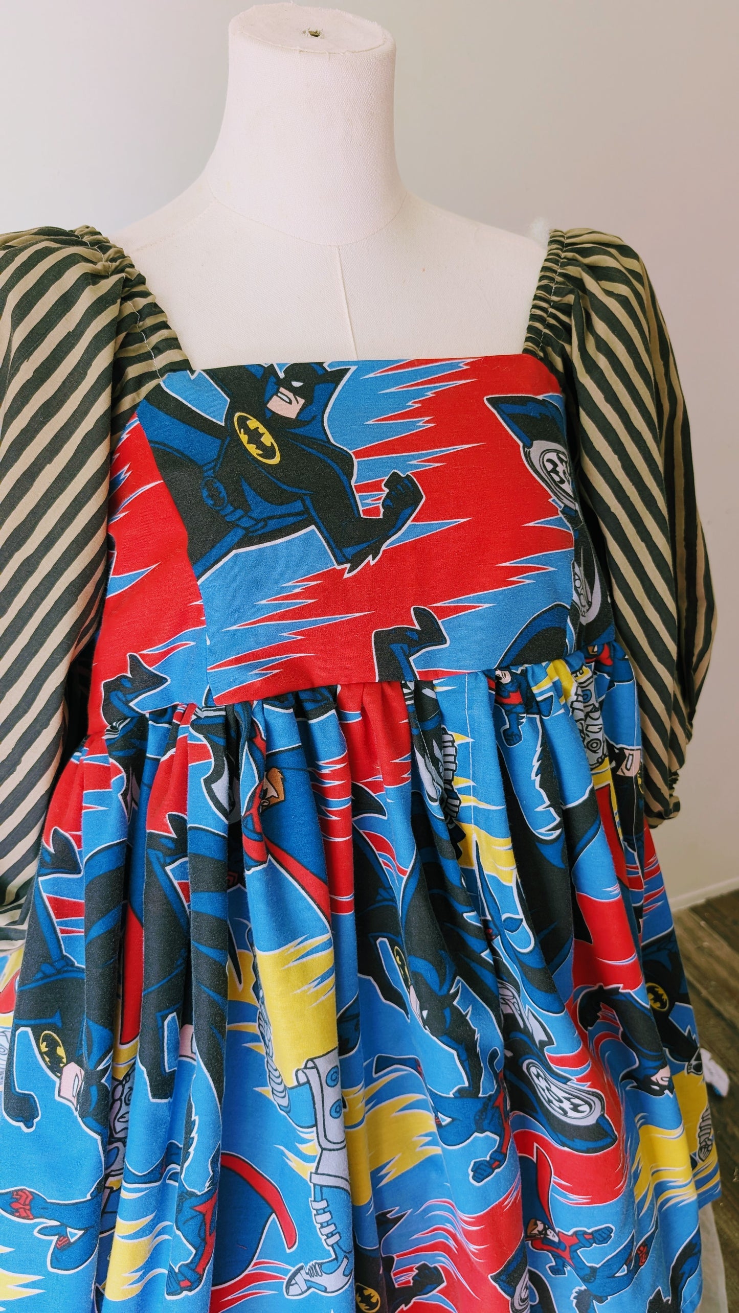 OOAK Handmade vintage textile dress size M/L