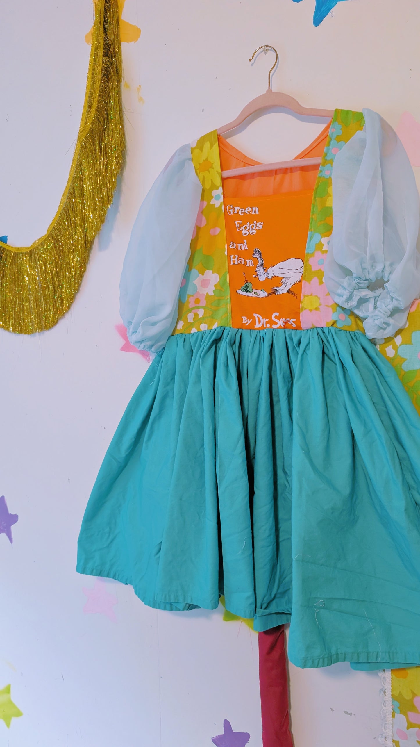 OOAK Handmade vintage textile dress size Sm