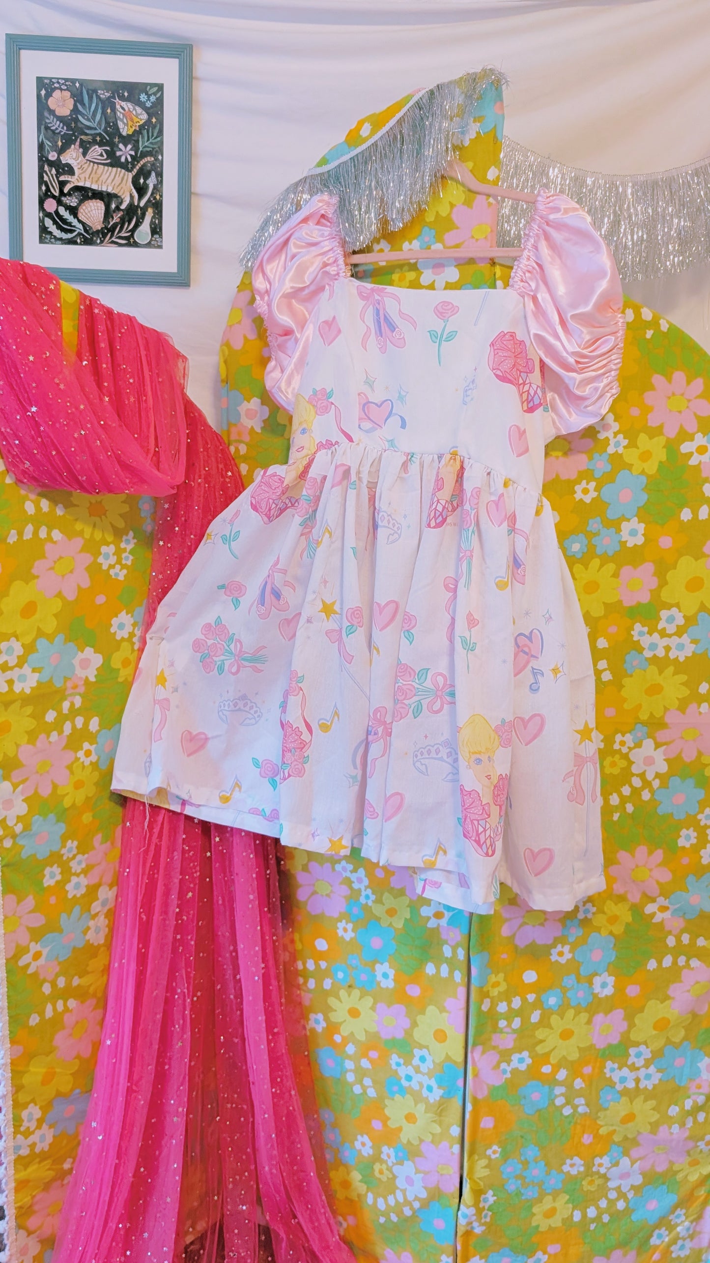 OOAK Handmade vintage textile dress size LG)