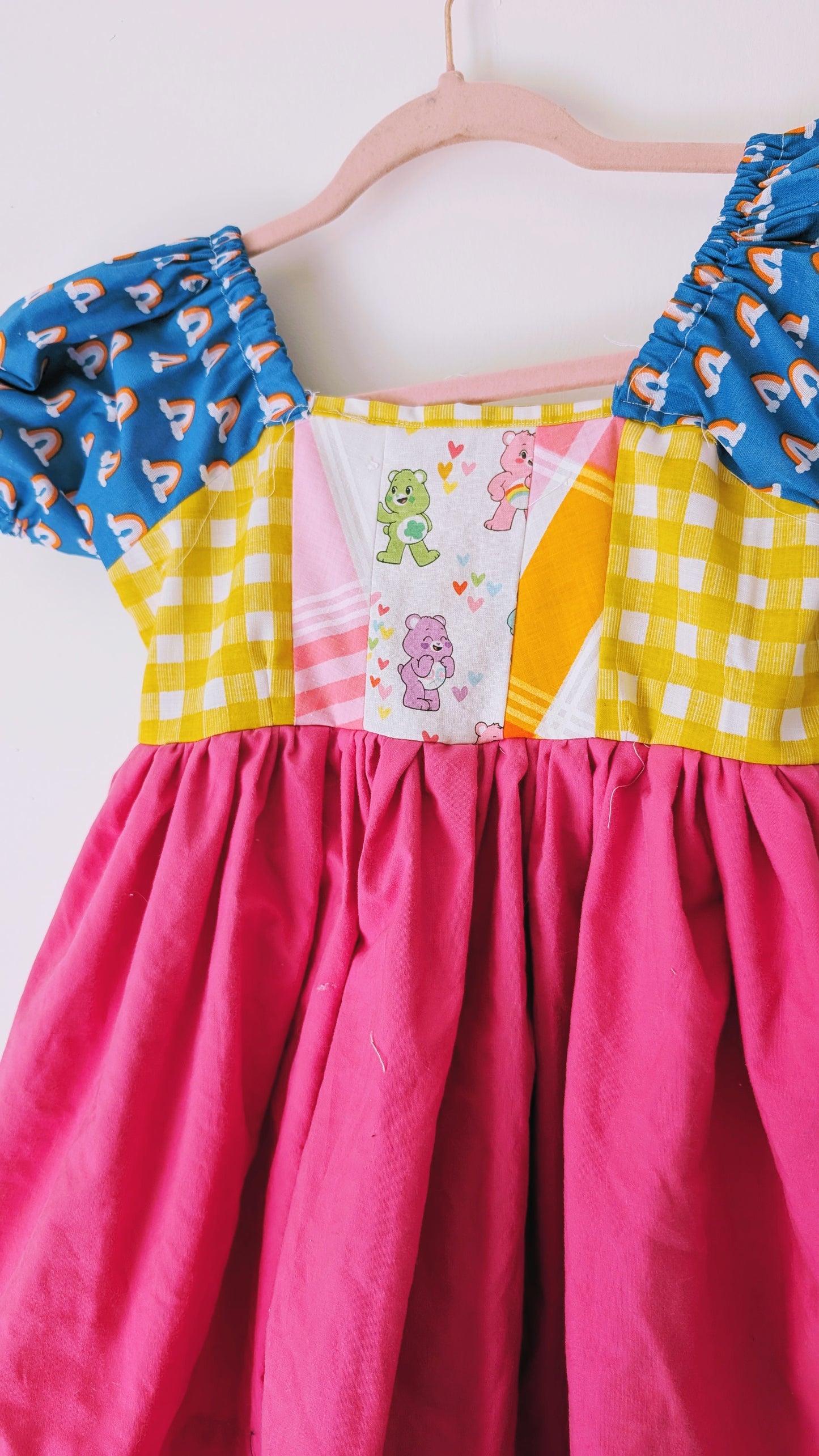 OOAK Handmade vintage textile kids dress size Sm