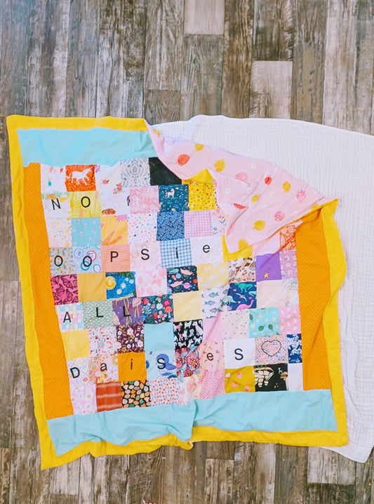 'No oopsies all daisies' Conversation quilt