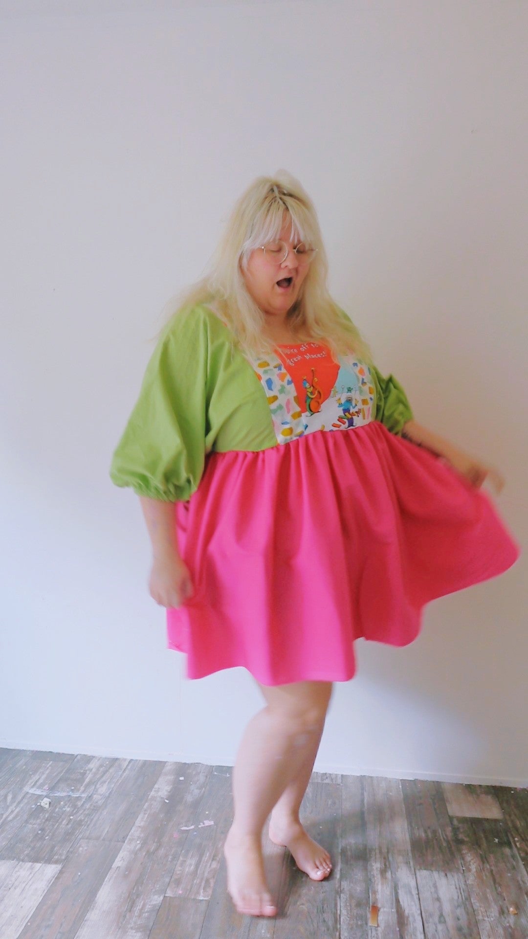 OOAK Handmade vintage textile dress size 1X/2X