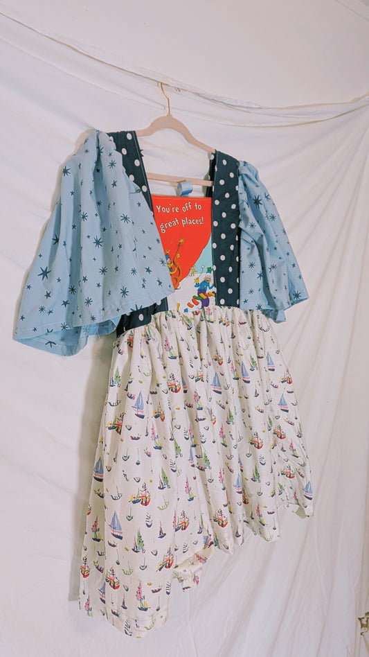 OOAK Handmade vintage textile dress size M