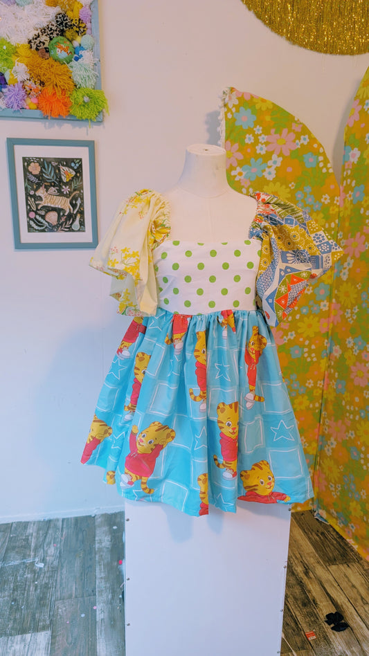 OOAK Handmade vintage textile dress size Sm
