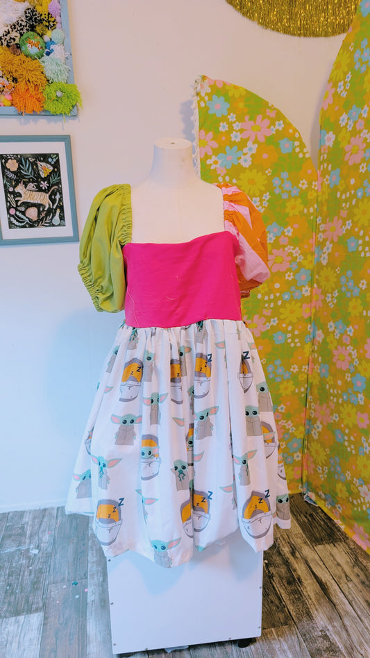 OOAK Handmade vintage textile dress size S/M