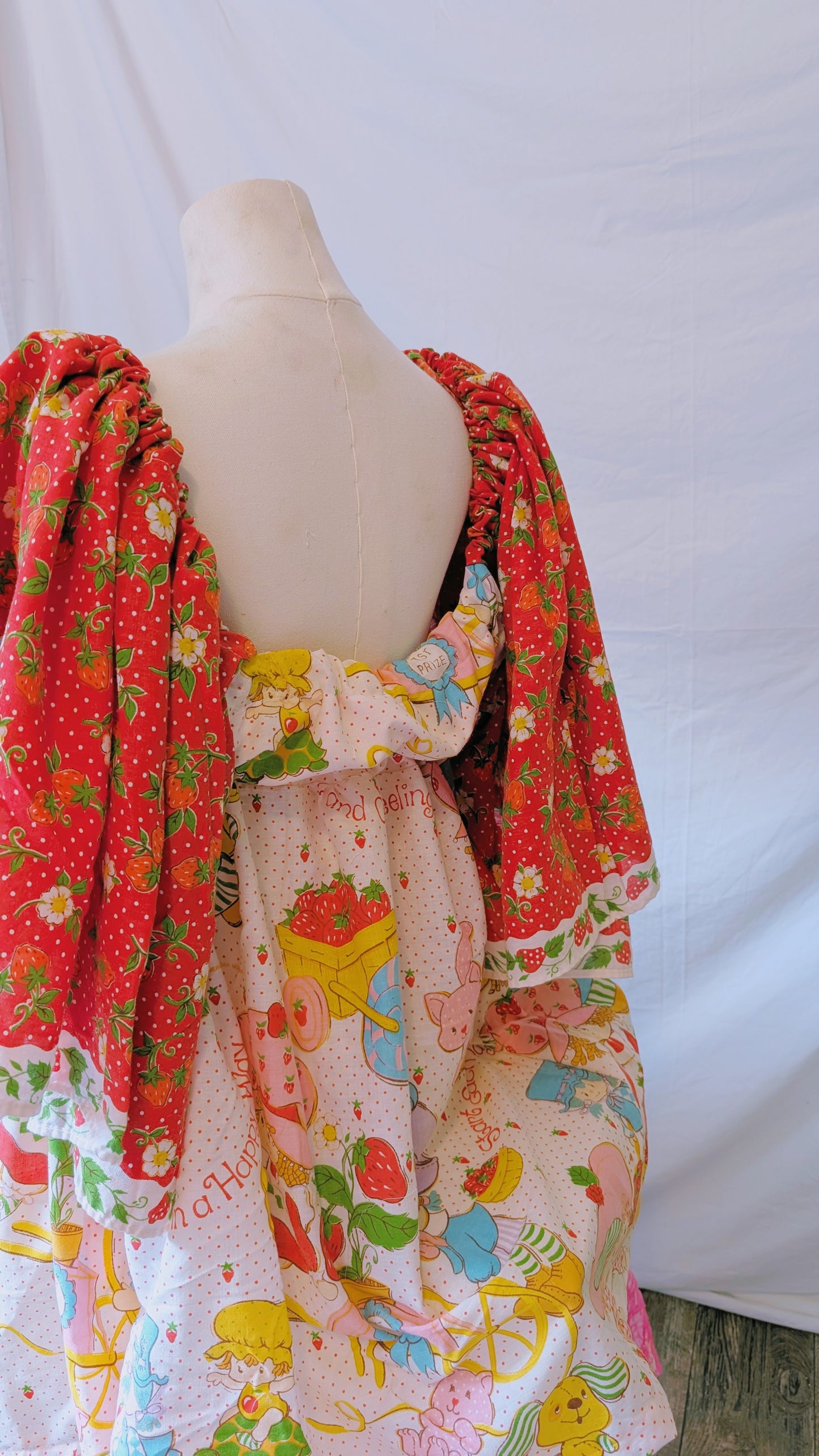 OOAK Handmade vintage textile dress size Lg