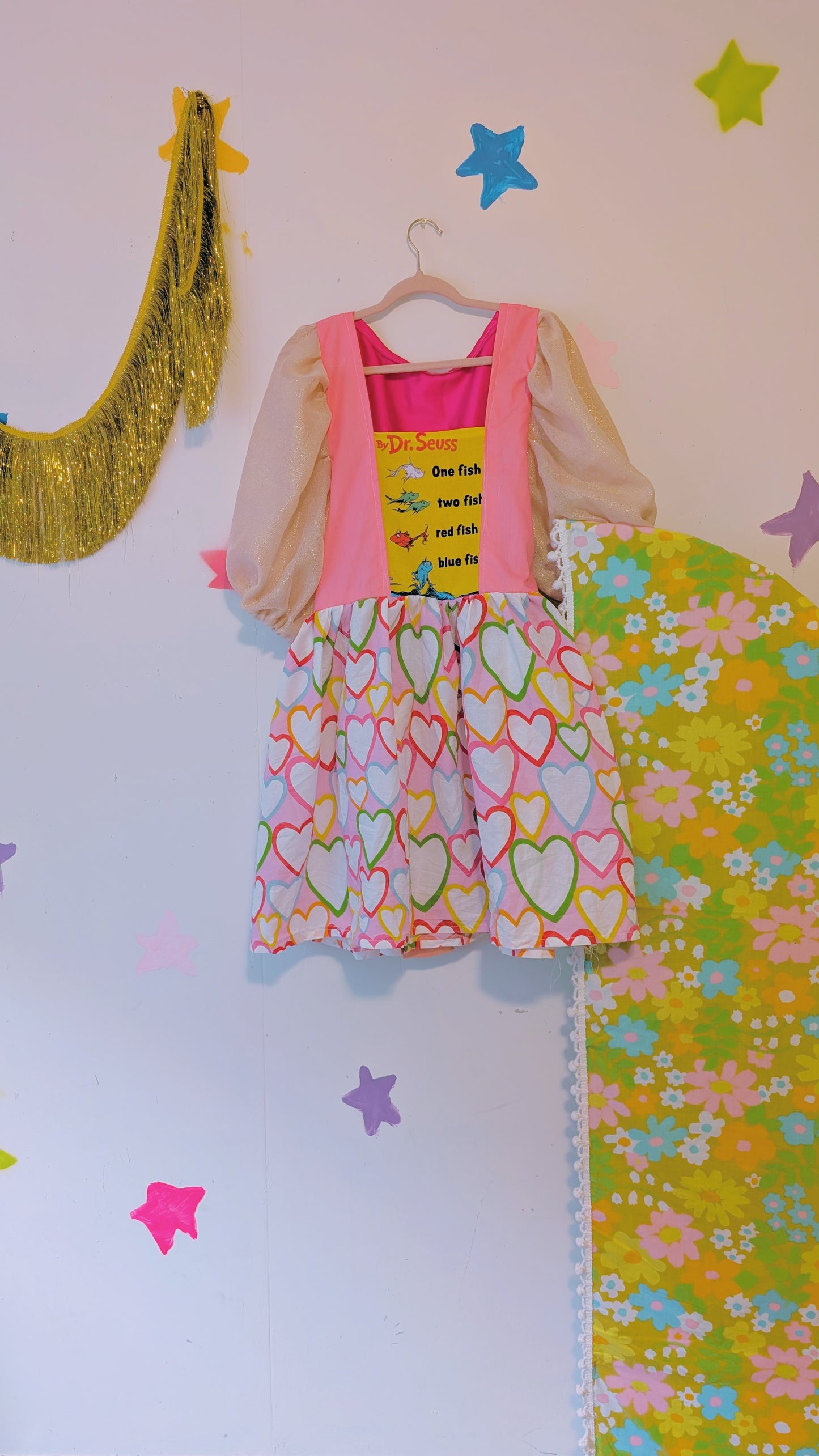 OOAK Handmade vintage textile dress size Lg