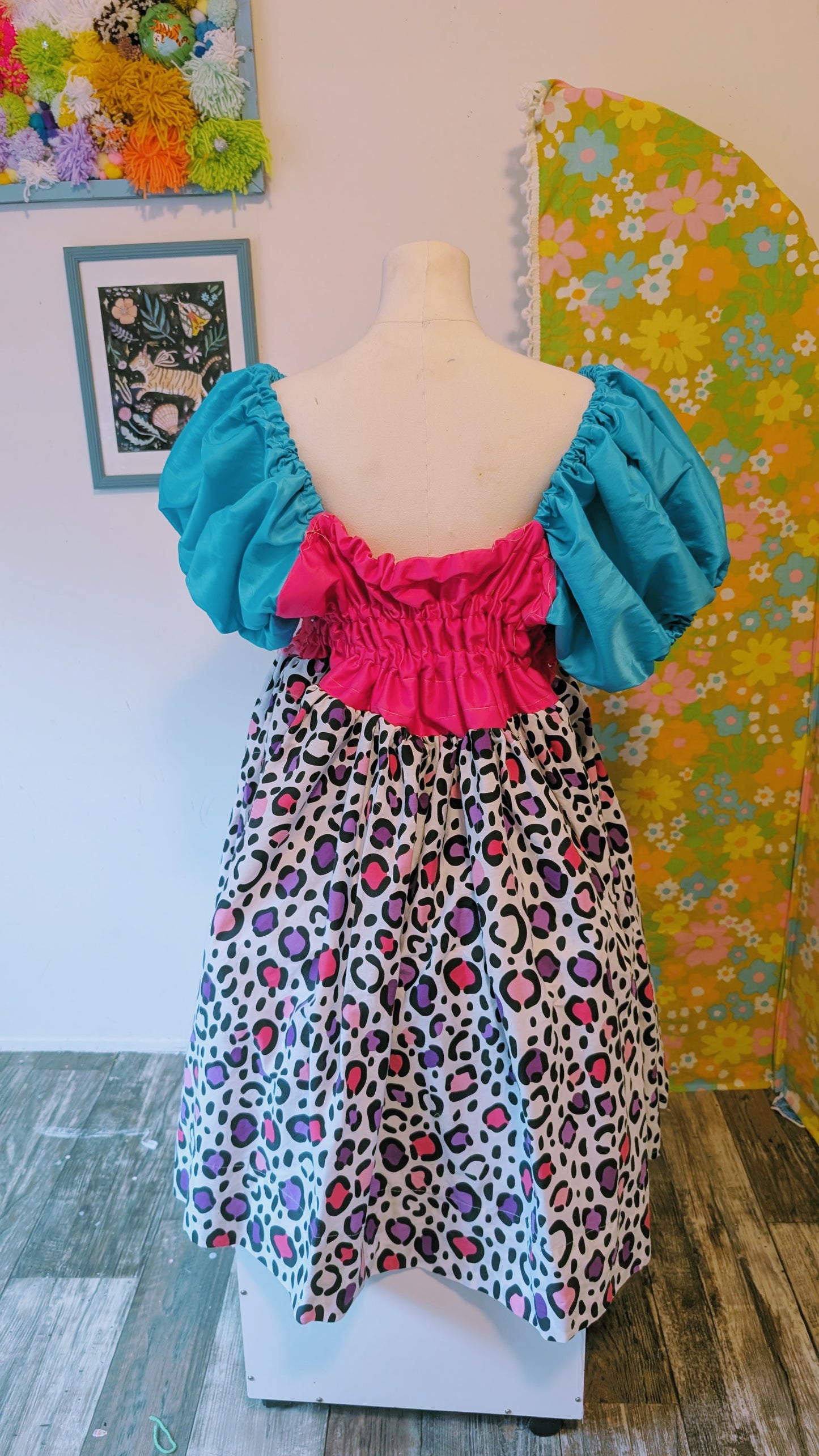 OOAK Handmade vintage textile dress size Lg