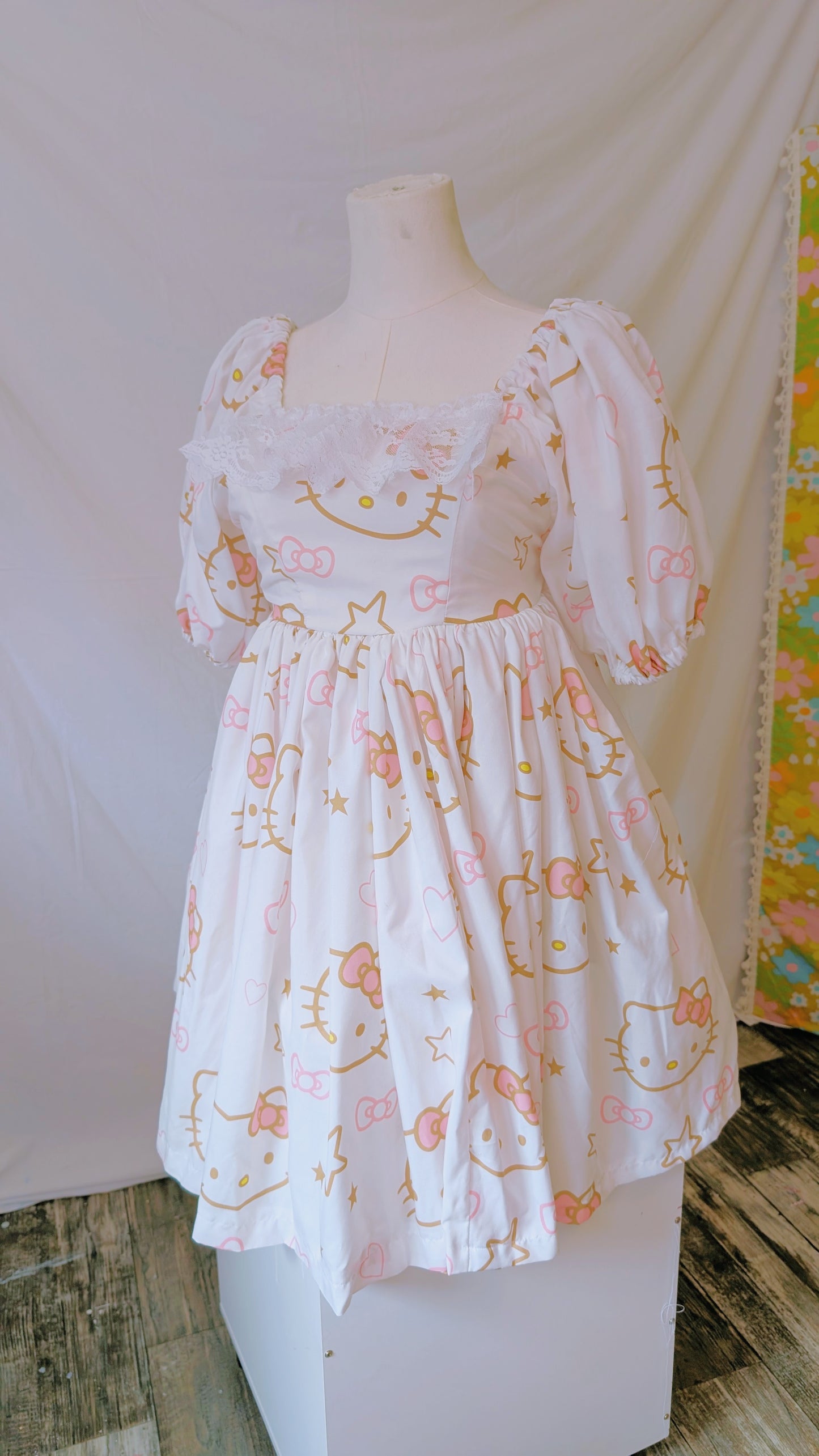OOAK Handmade vintage textile dress size M