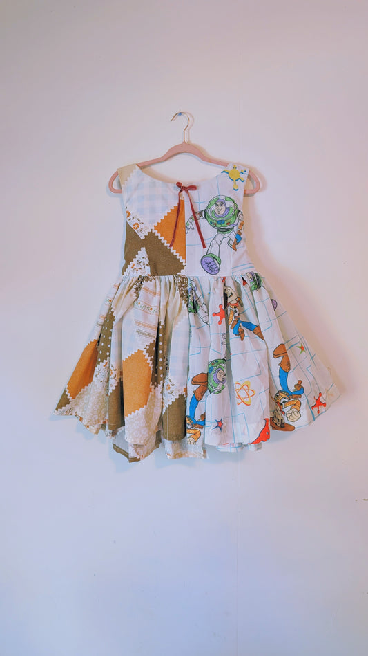 OOAK Handmade vintage textile dress size M/L