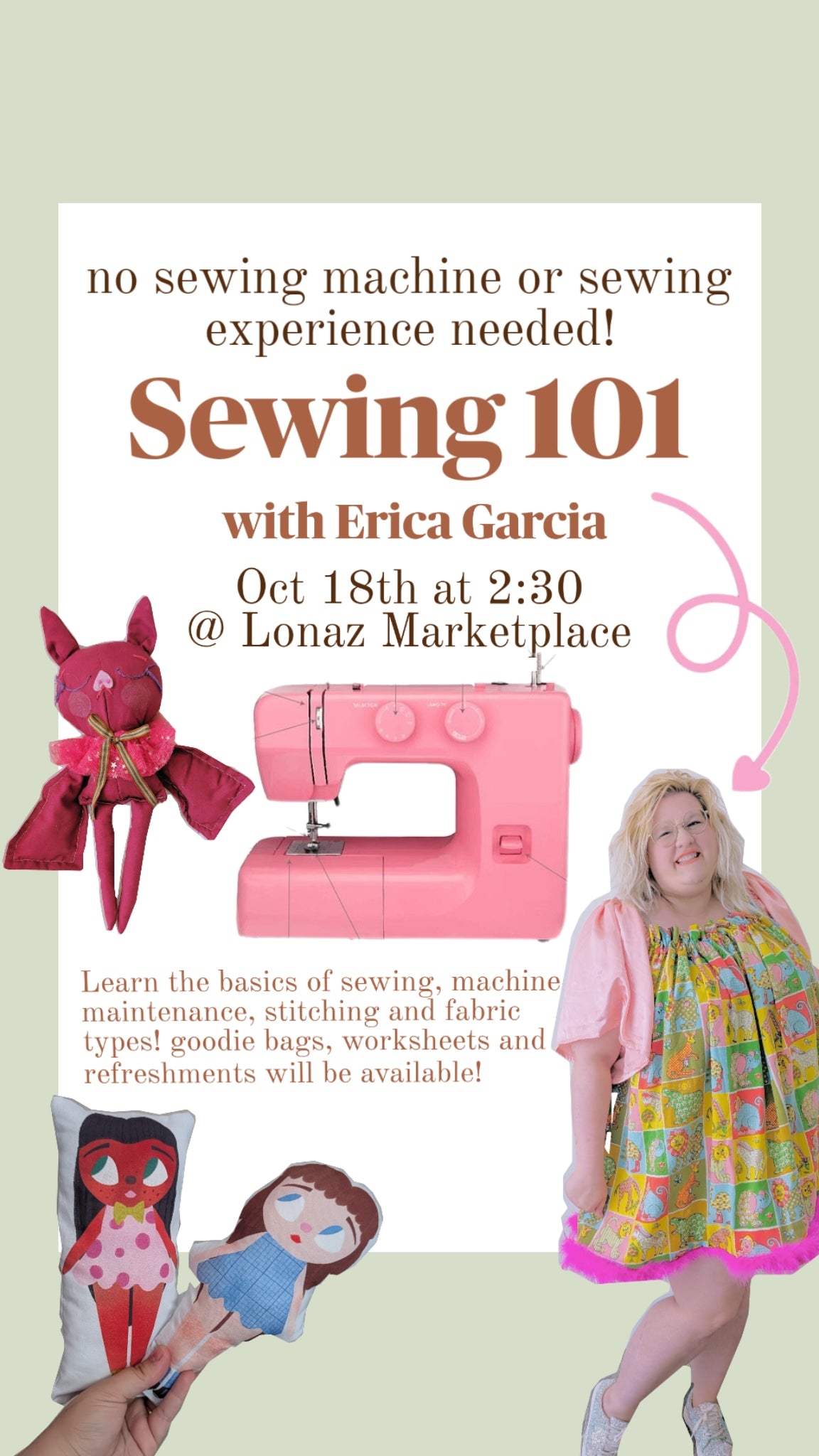 Sewing 101- learn from an expert OCT 18th