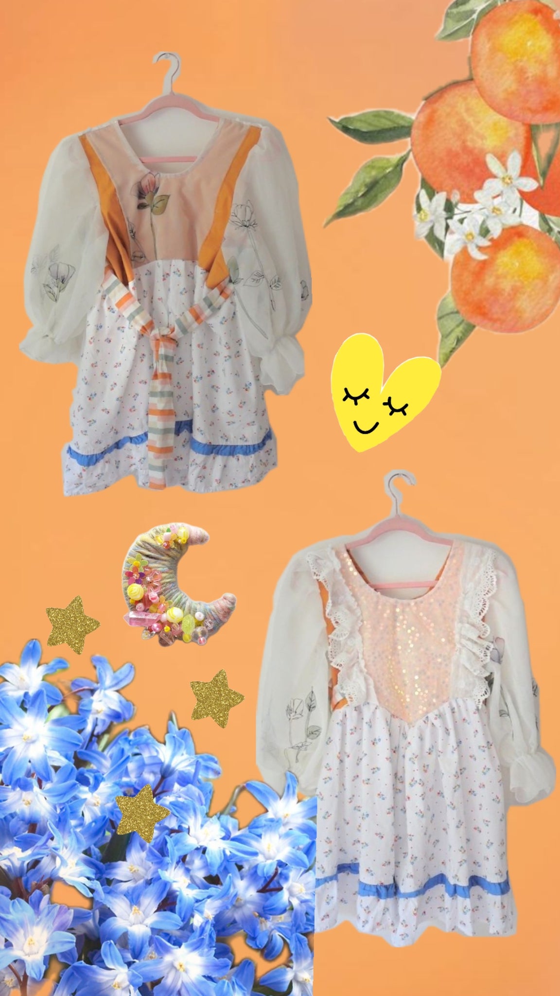 Handmade vintage textile dress size M