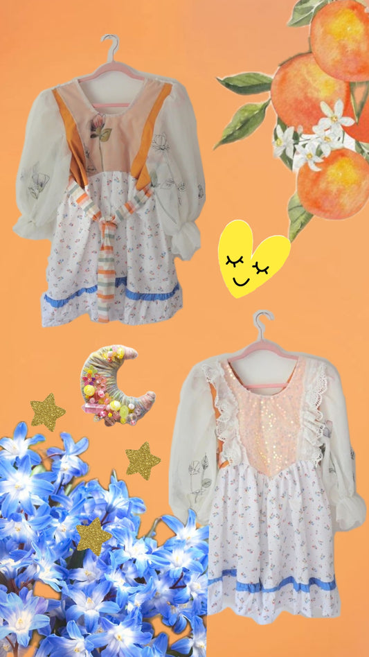 Handmade vintage textile dress size M