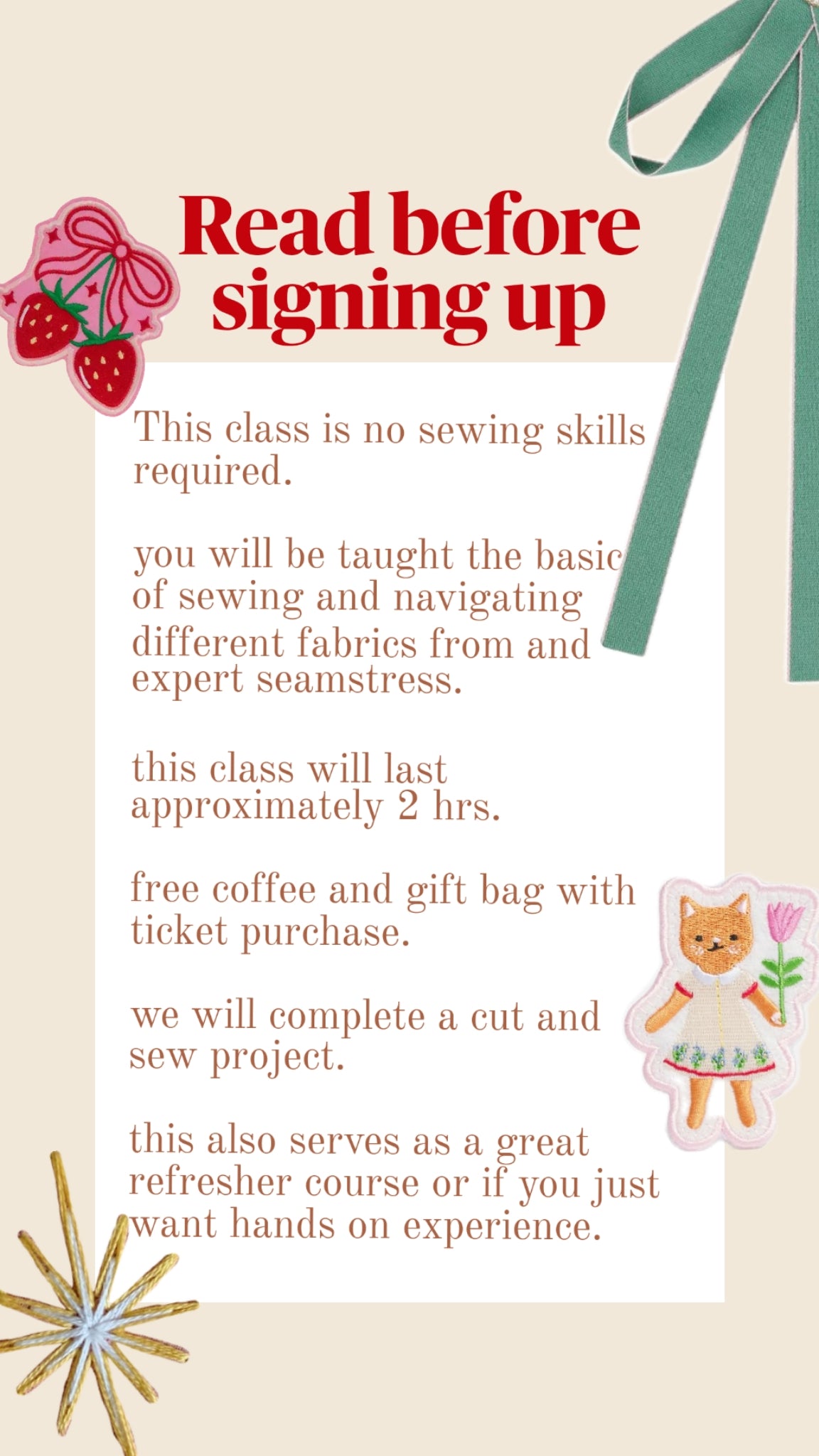 Sewing 101- learn from an expert