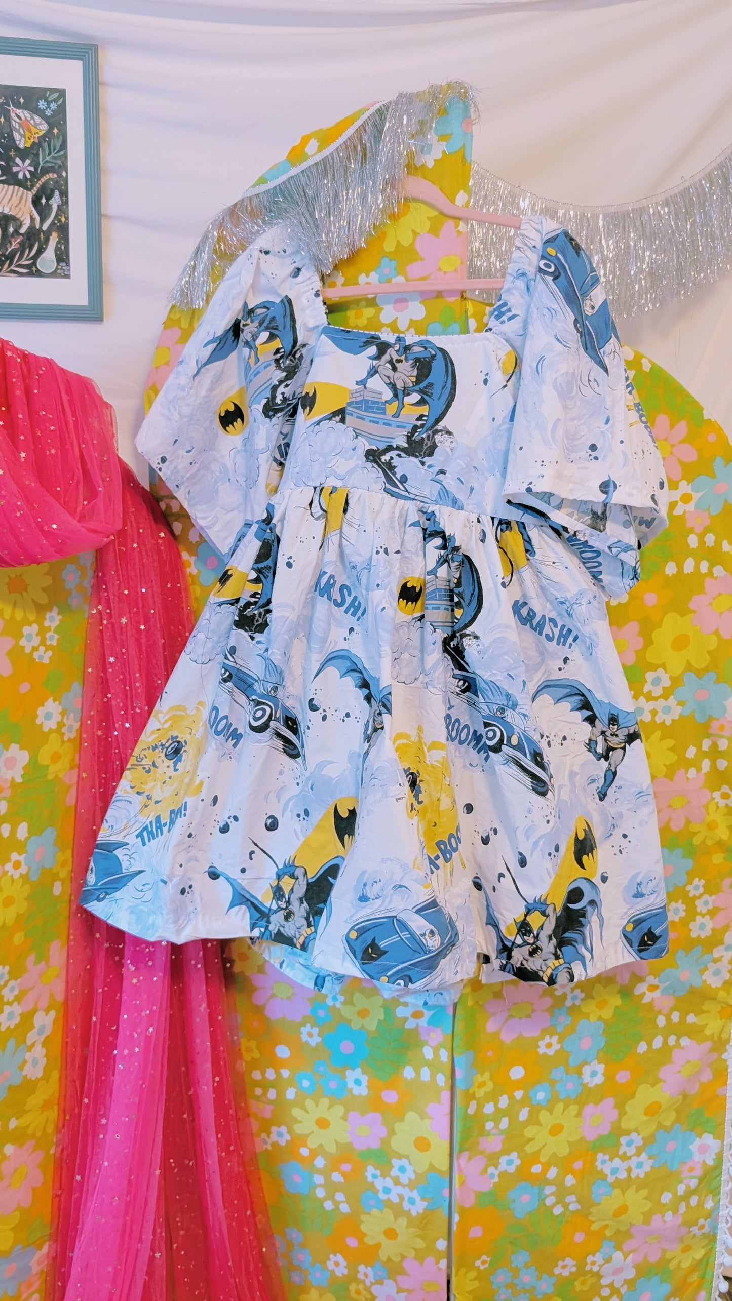 OOAK Handmade vintage textile dress size