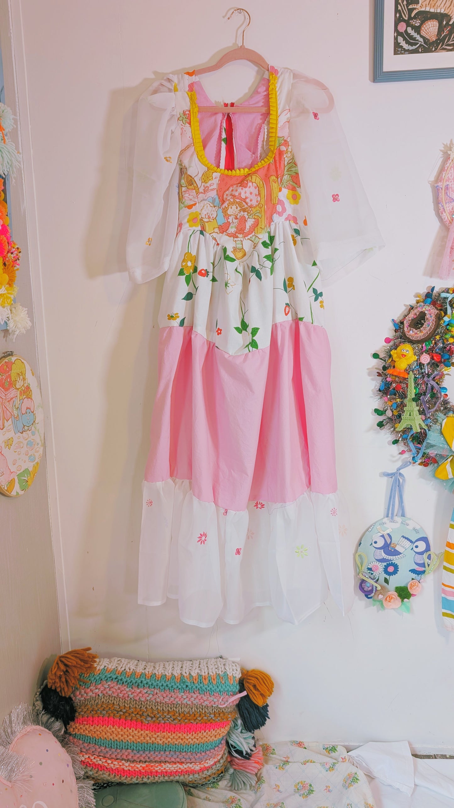 Handmade vintage textile dress size M/L