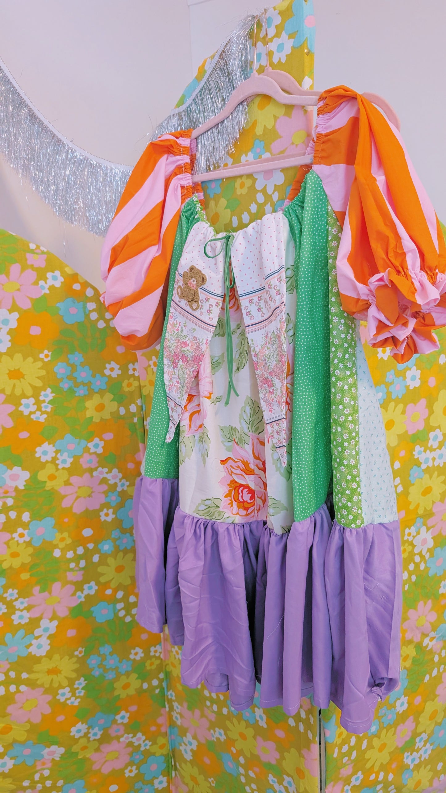 OOAK Handmade vintage textile dress size XL