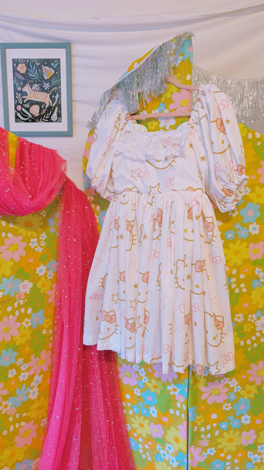 OOAK Handmade vintage textile dress size M