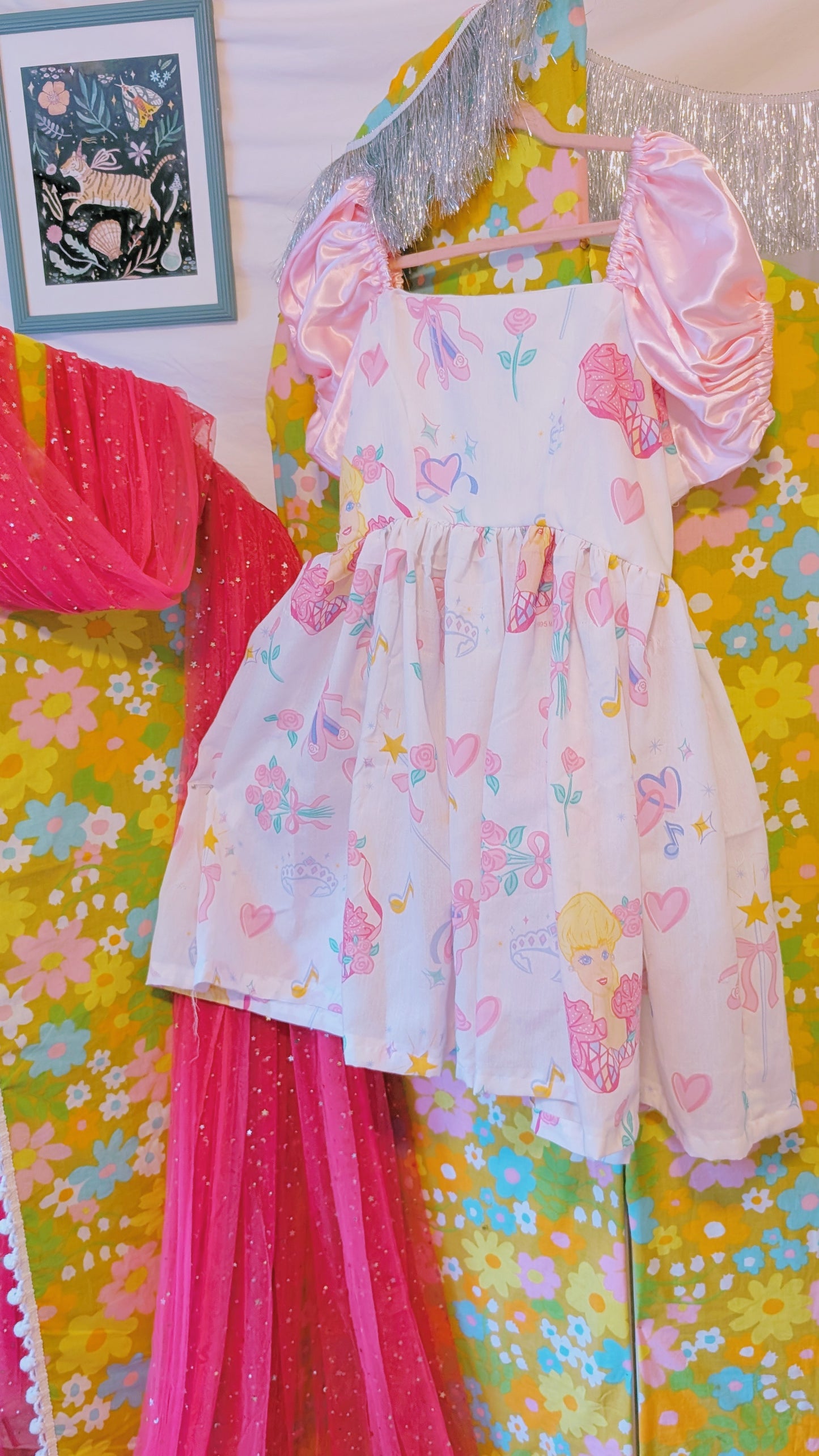 OOAK Handmade vintage textile dress size LG)