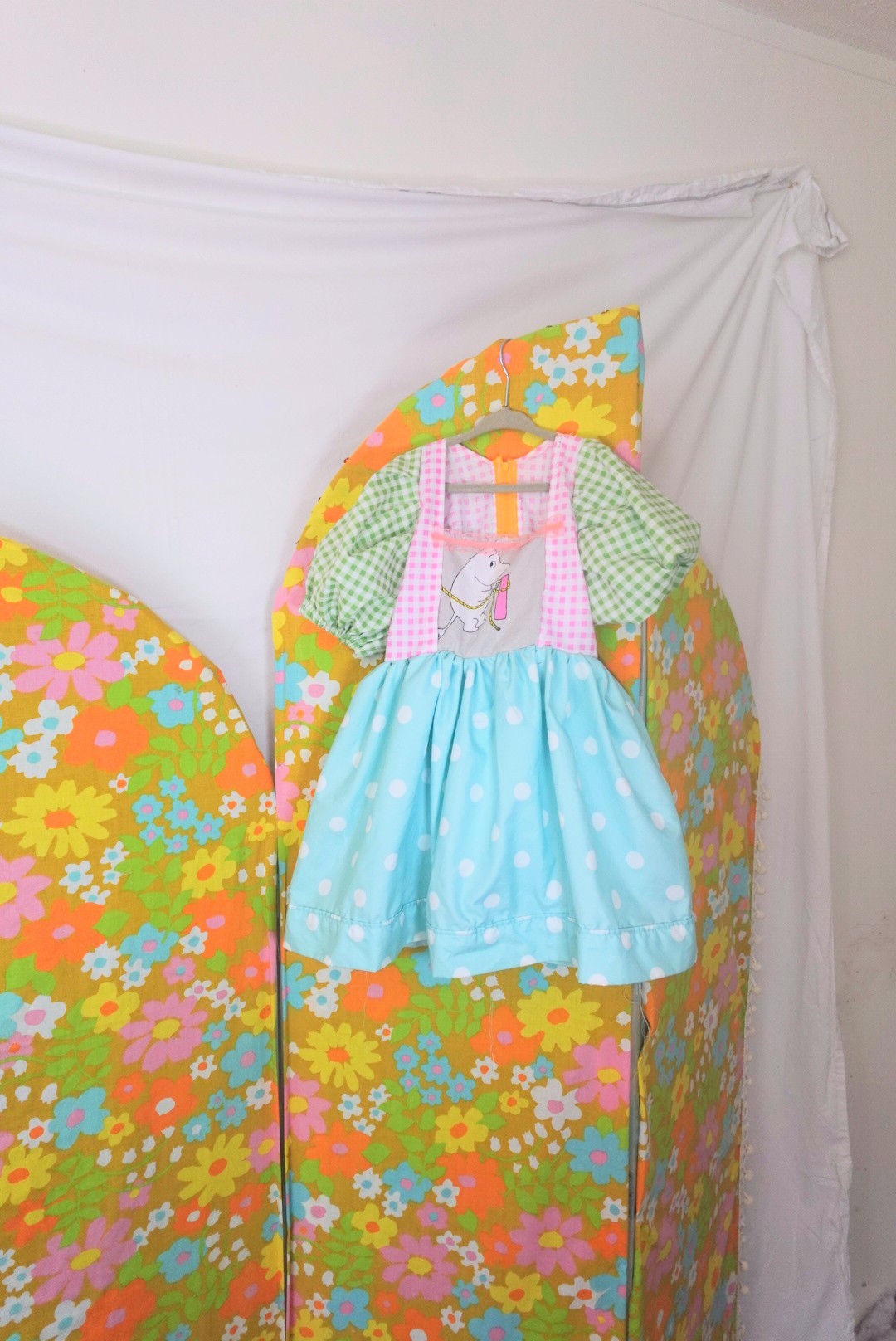 OOAK Handmade vintage textile kids dress size 4/5