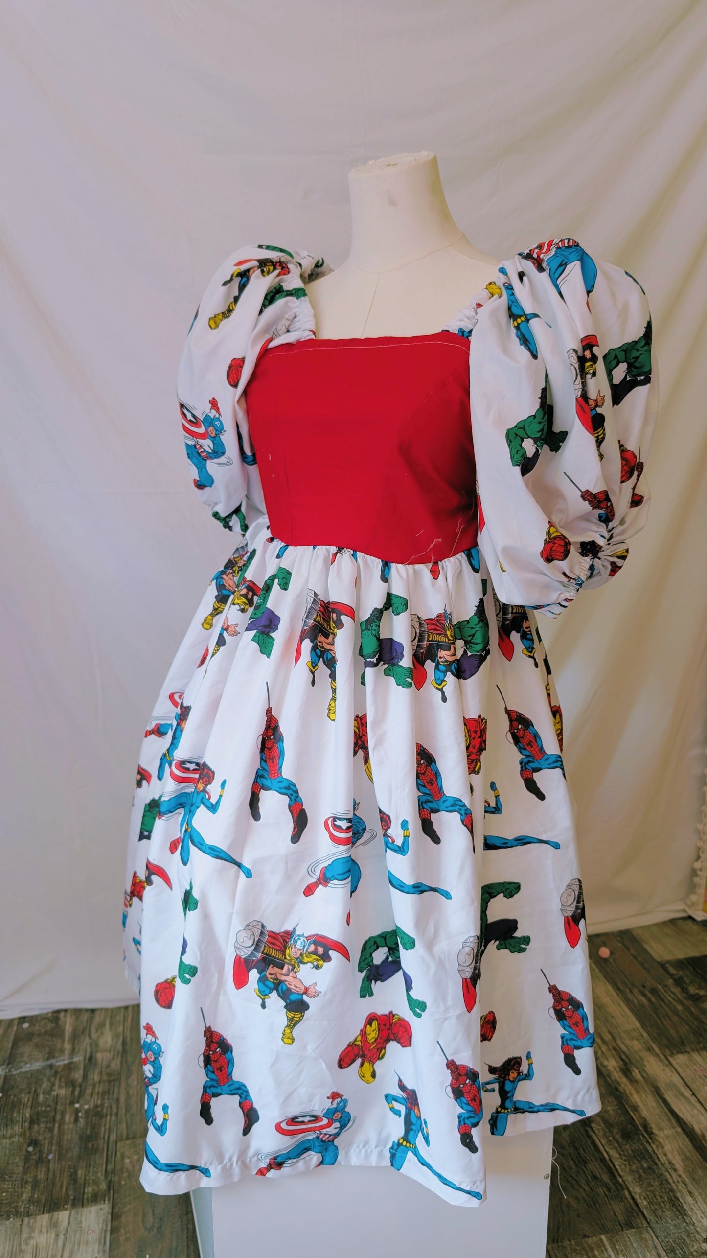 OOAK Handmade vintage textile dress size XS