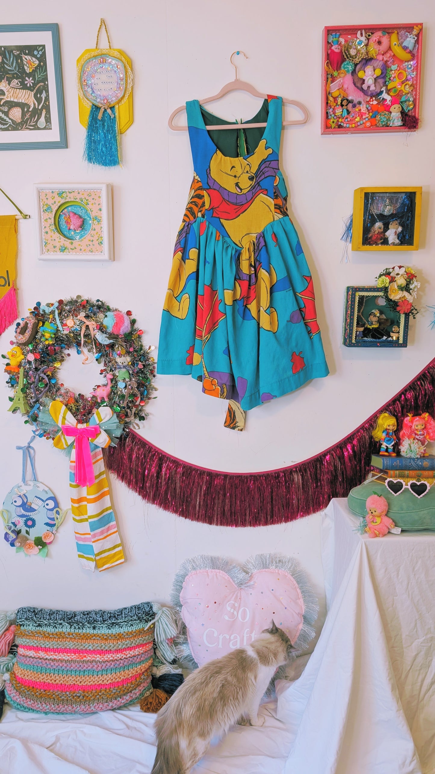 Handmade vintage textile dress size S/M