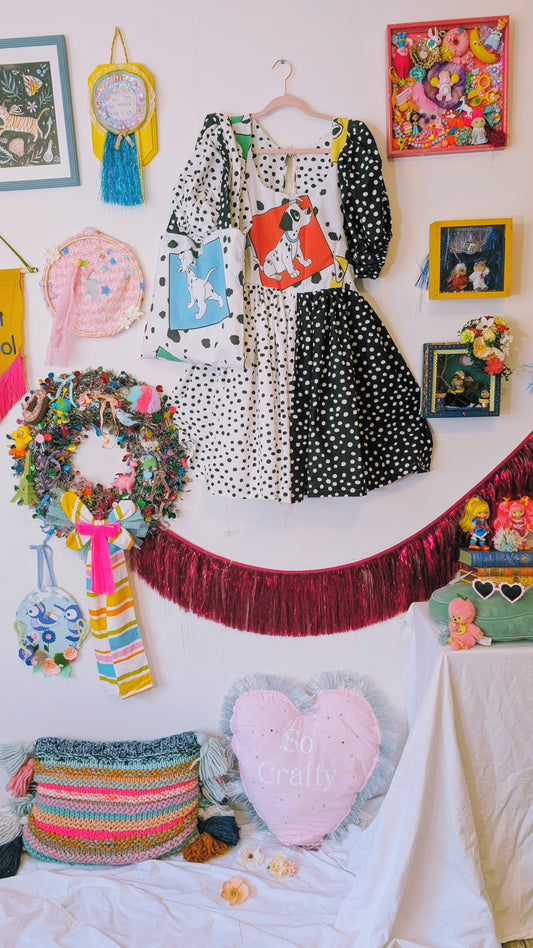 Handmade vintage textile dress size XL